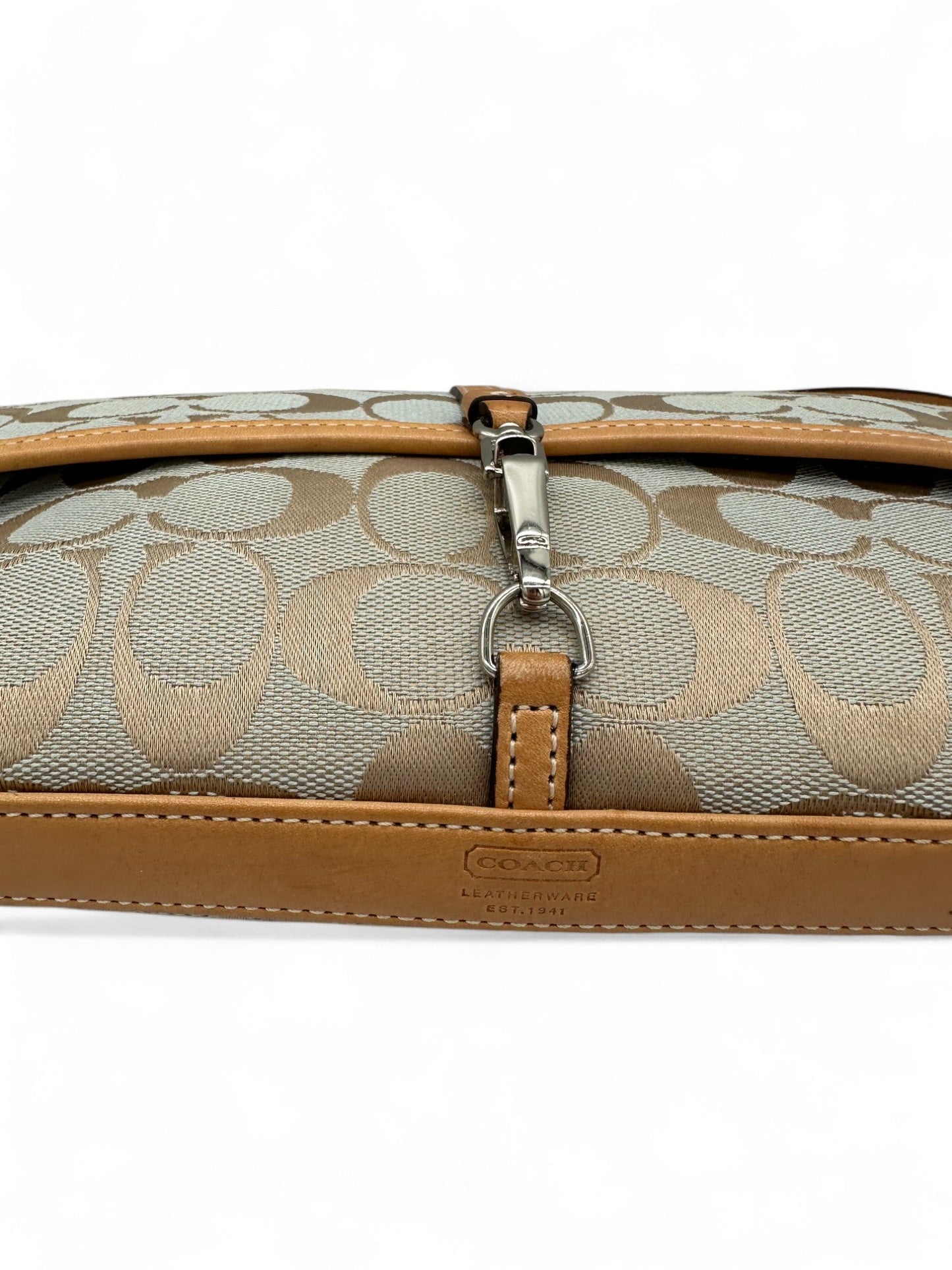 Vintage Coach 6348 Demi Hampton Clip Shoulder Bag in Baby Blue Monogram - Thanks it's Vintage