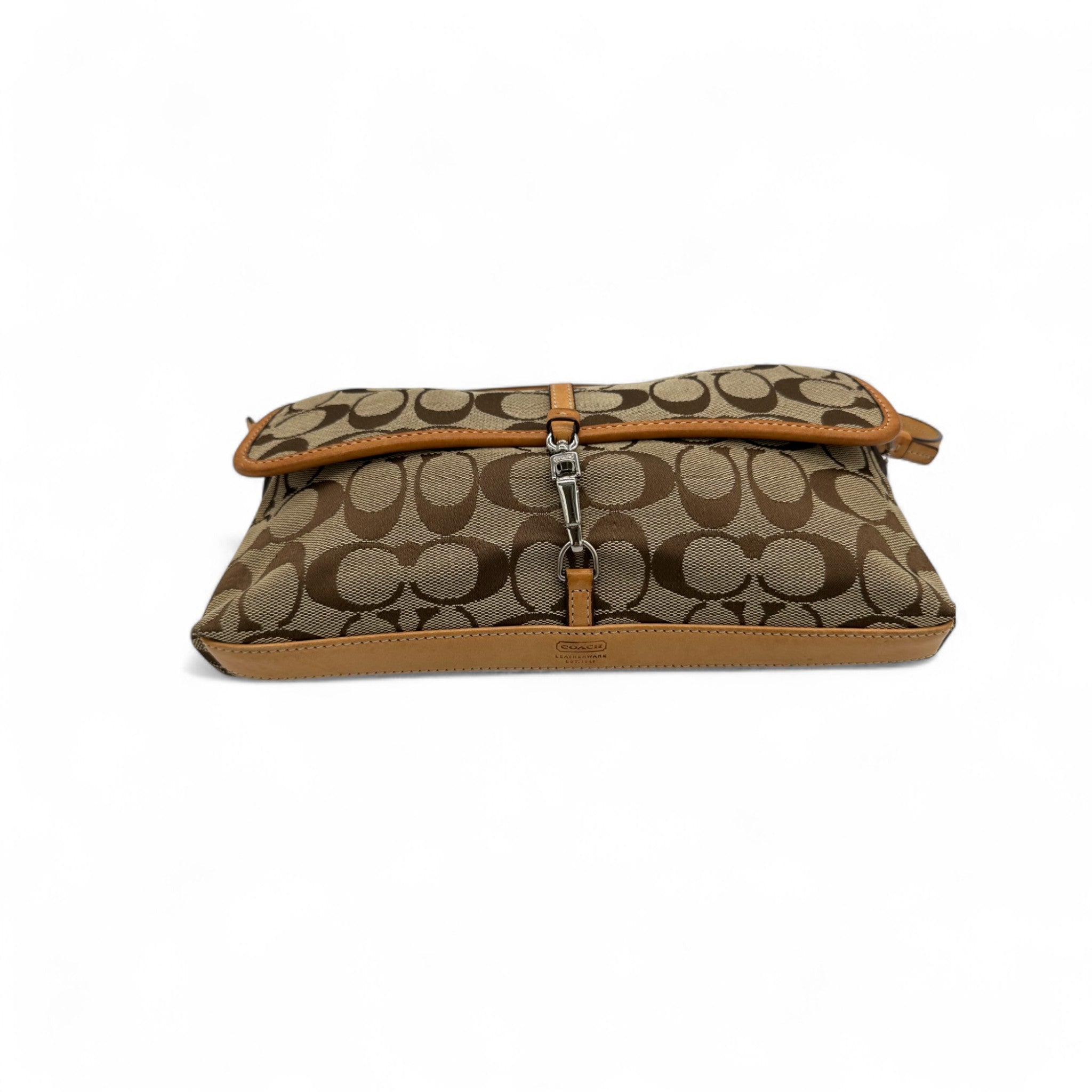 COACH/コーチ/ハンドバッグ/NO.L25-6348/ブラウン Vintage Coach 6348 Hampton Clip Shoulder Bag in Monogram with Tan