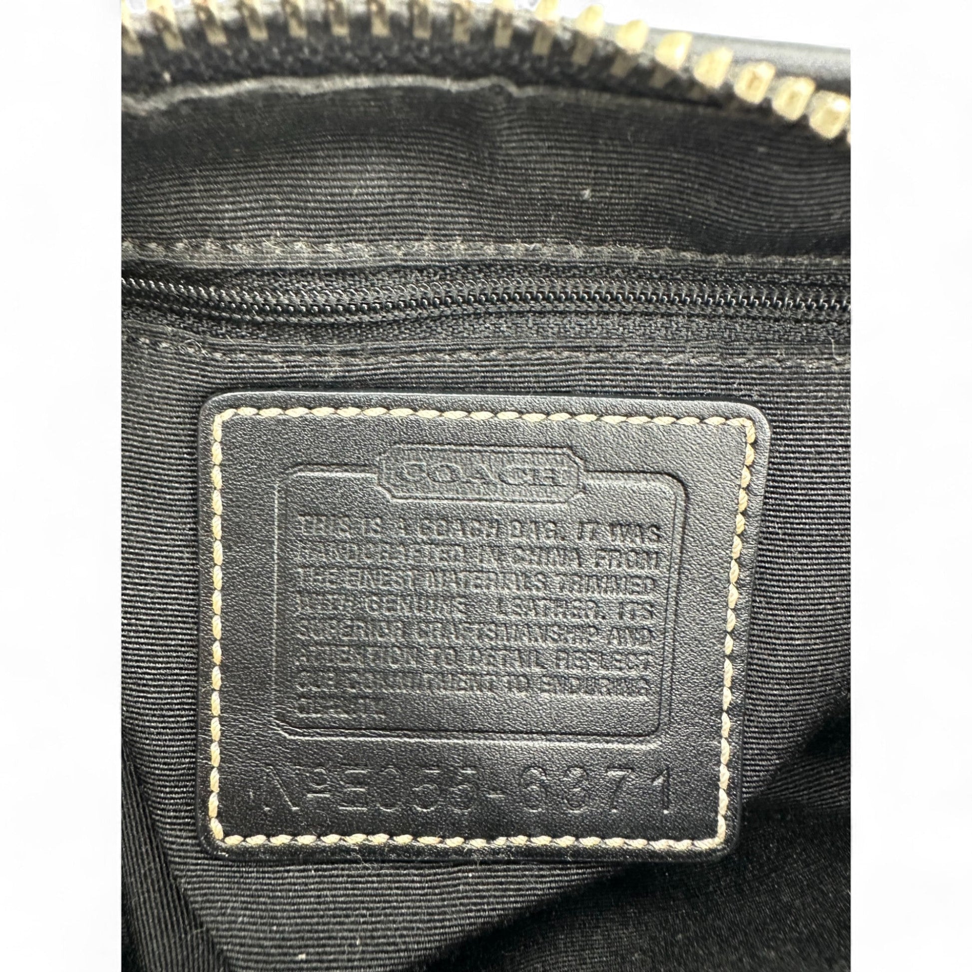 Vintage Coach 6371 East West Baguette Shoulder Bag Black and Grey Monogram Y2K - Thanks it's Vintage