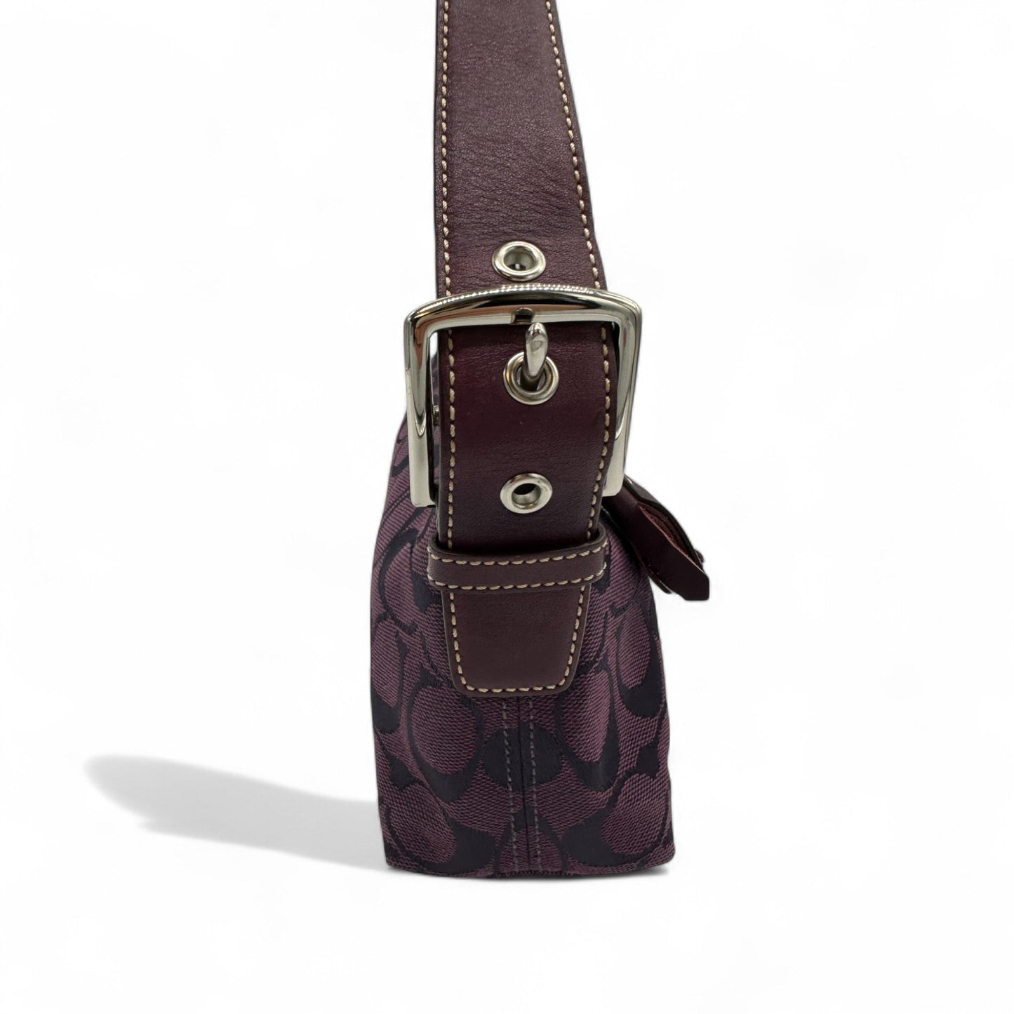 Vintage Coach 6371 East West Baguette Shoulder Bag in Purple Monogram - Thanks it's Vintage