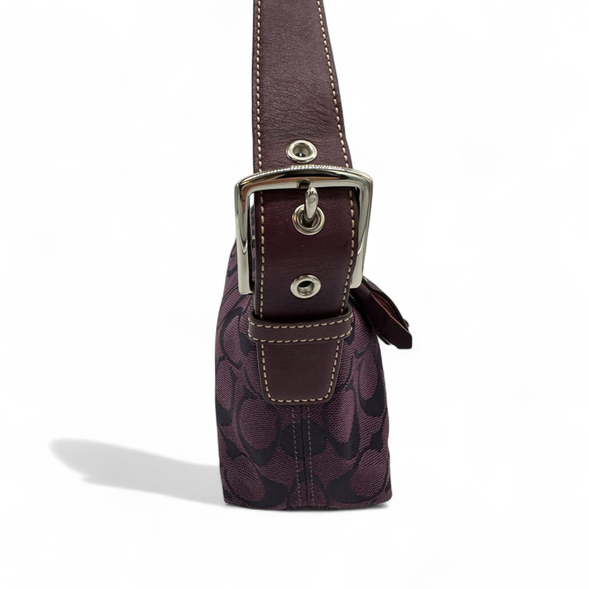 Vintage Coach 6371 East West Baguette Shoulder Bag in Purple Monogram - Thanks it's Vintage