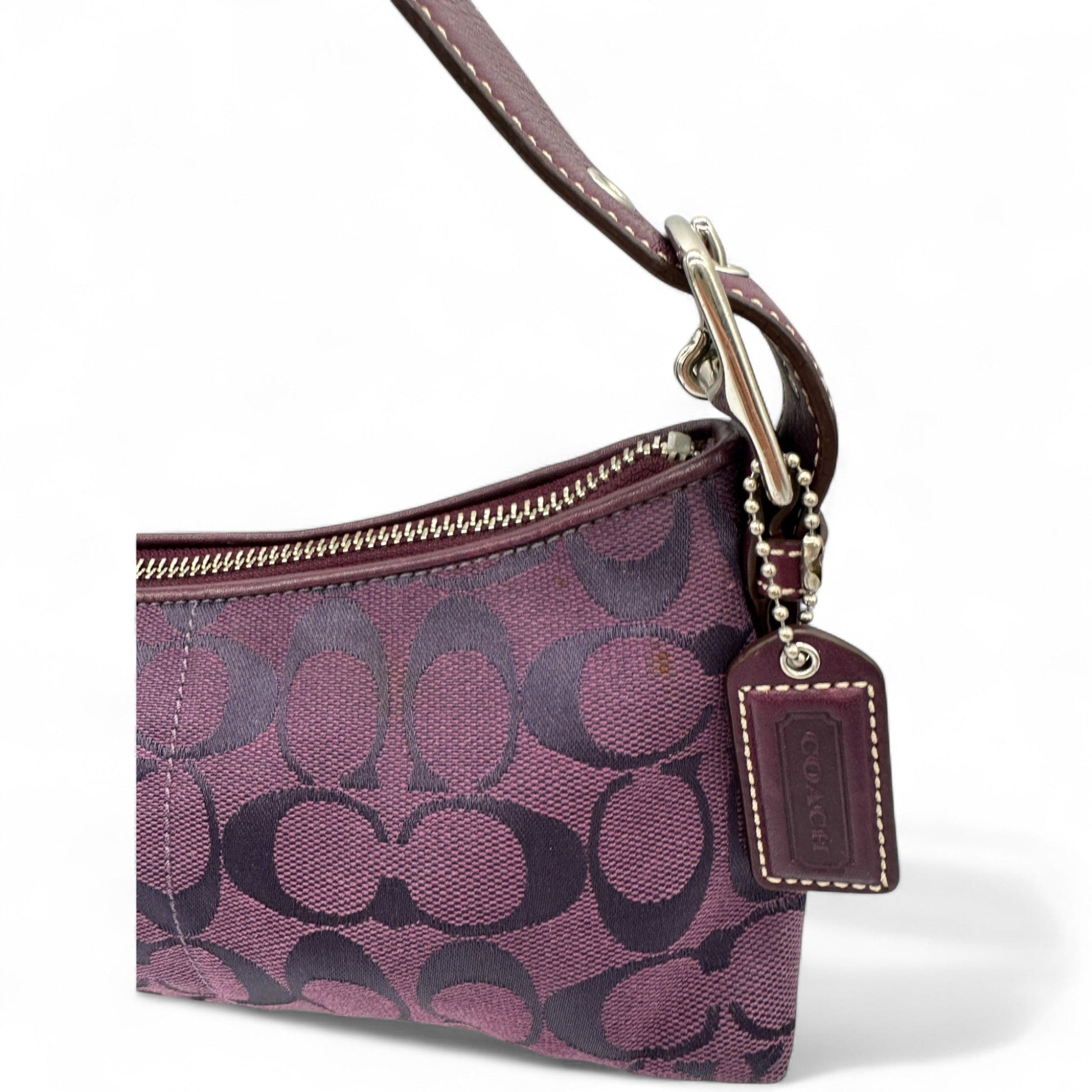 Vintage Coach 6371 East West Baguette Shoulder Bag in Purple Monogram - Thanks it's Vintage