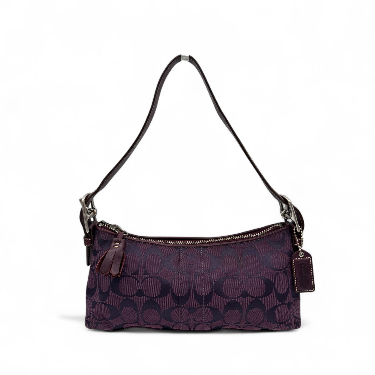 Vintage Coach 6371 East West Baguette Shoulder Bag in Purple Monogram - Thanks it's Vintage