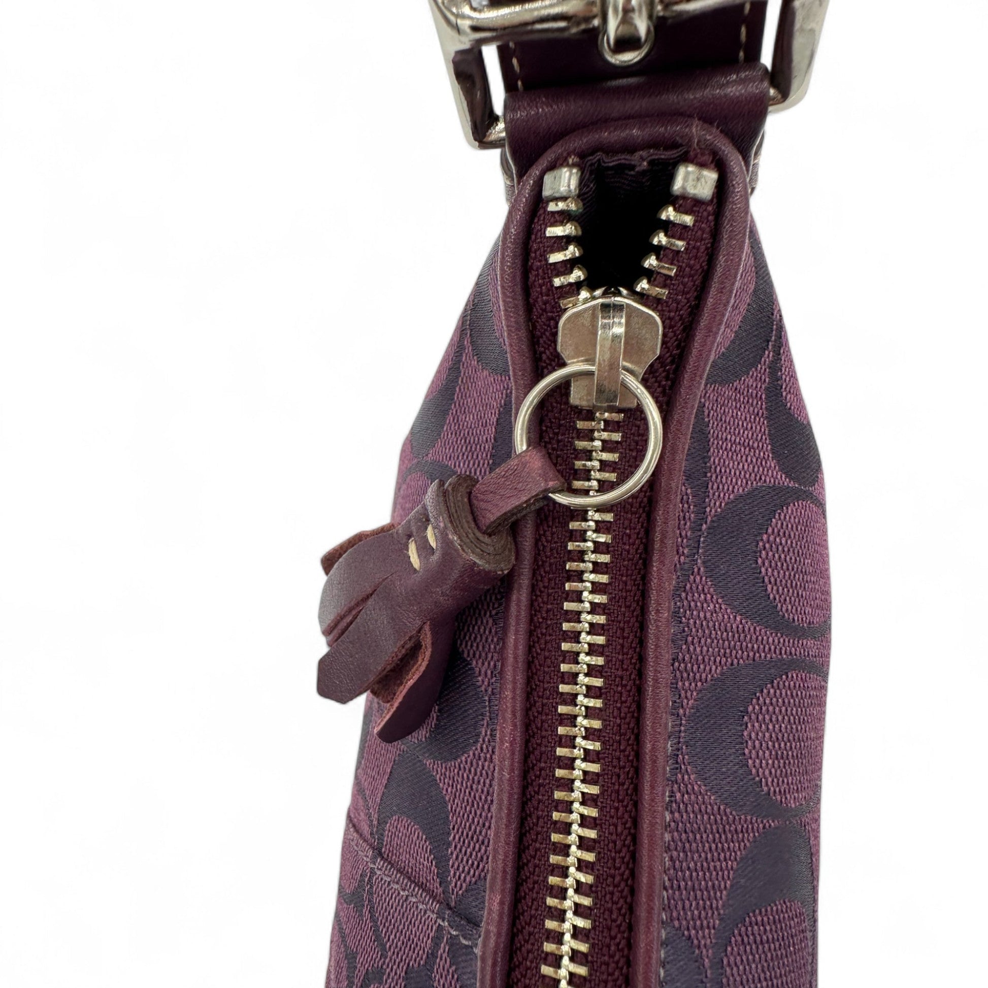 Vintage Coach 6371 East West Baguette Shoulder Bag in Purple Monogram - Thanks it's Vintage