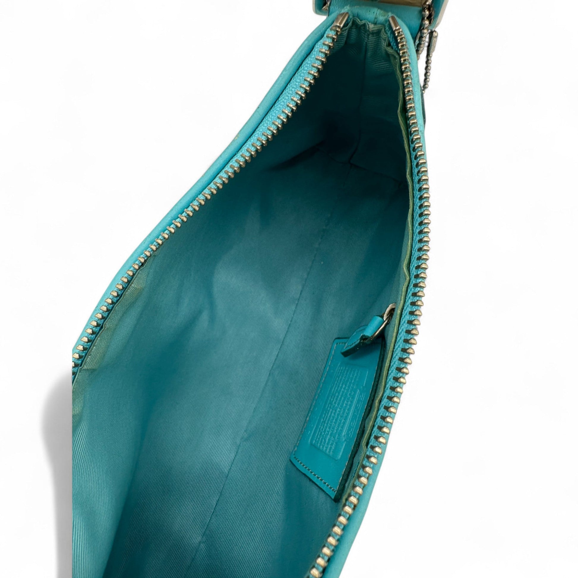 Vintage Coach 6371 East West Baguette Shoulder Bag Y2K Blue Monogram - Thanks it's Vintage