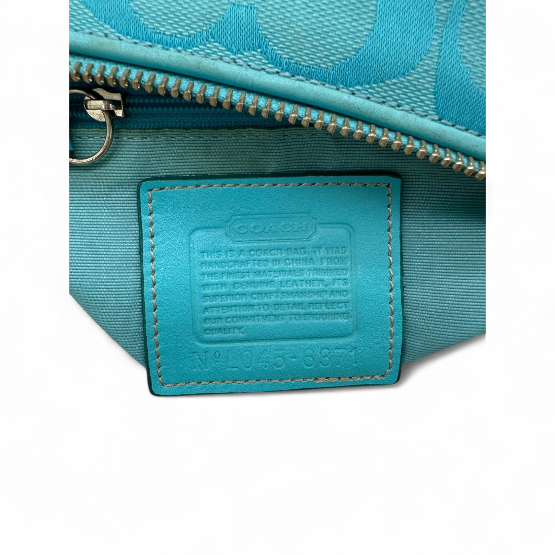 Vintage Coach 6371 East West Baguette Shoulder Bag Y2K Blue Monogram - Thanks it's Vintage
