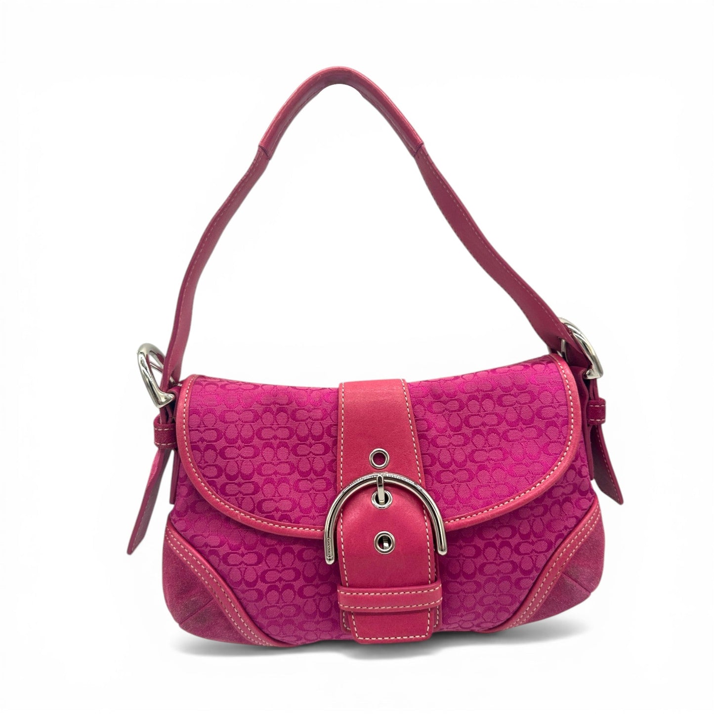 Vintage Coach 6818 Hot Pink Suede Soho Shoulder Bag - Thanks it's Vintage