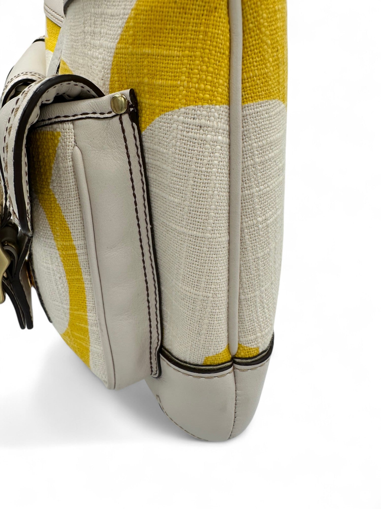 Vintage Coach 7469 2006 Legacy Shoulder Bag in White and Yellow Monogram - Thanks it's Vintage