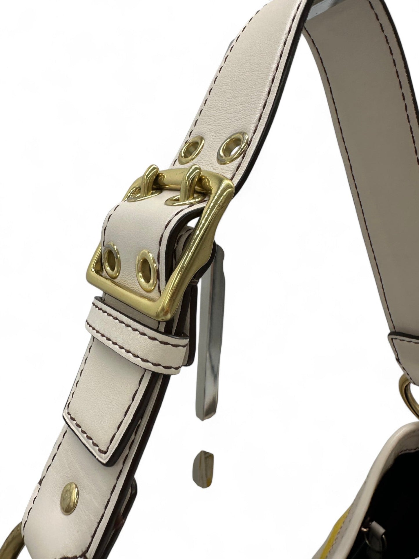 Vintage Coach 7469 2006 Legacy Shoulder Bag in White and Yellow Monogram - Thanks it's Vintage