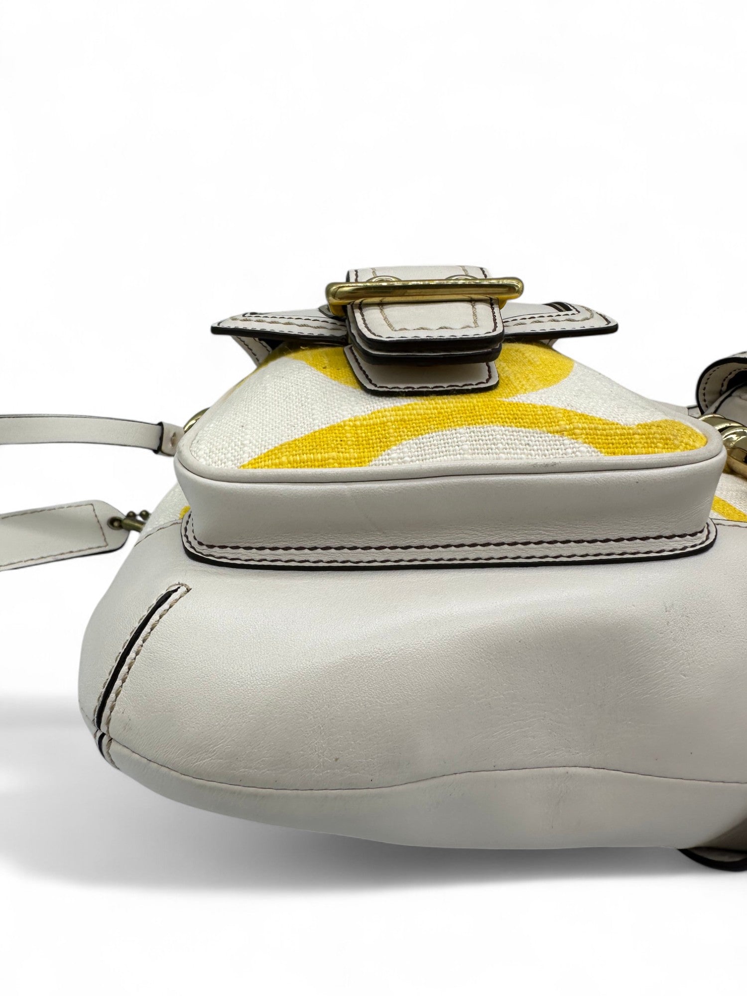 Vintage Coach 7469 2006 Legacy Shoulder Bag in White and Yellow Monogram - Thanks it's Vintage