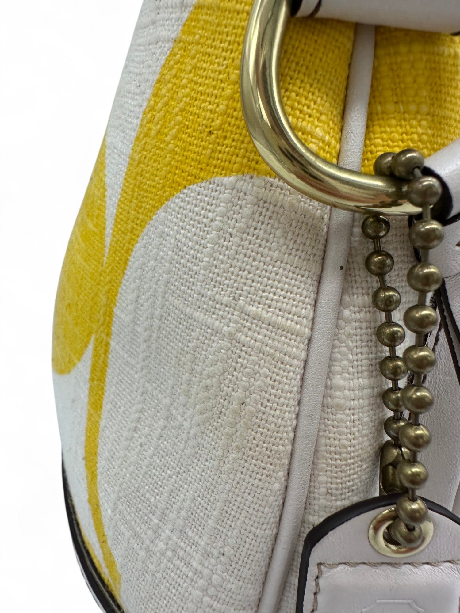 Vintage Coach 7469 2006 Legacy Shoulder Bag in White and Yellow Monogram - Thanks it's Vintage