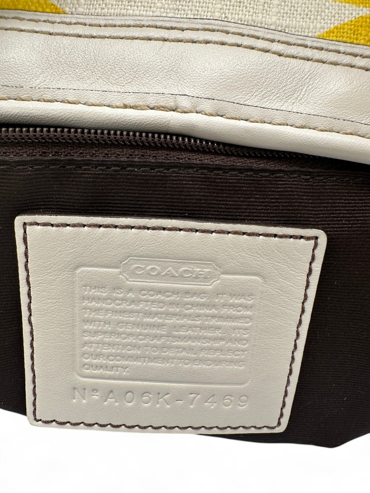 Vintage Coach 7469 2006 Legacy Shoulder Bag in White and Yellow Monogram - Thanks it's Vintage