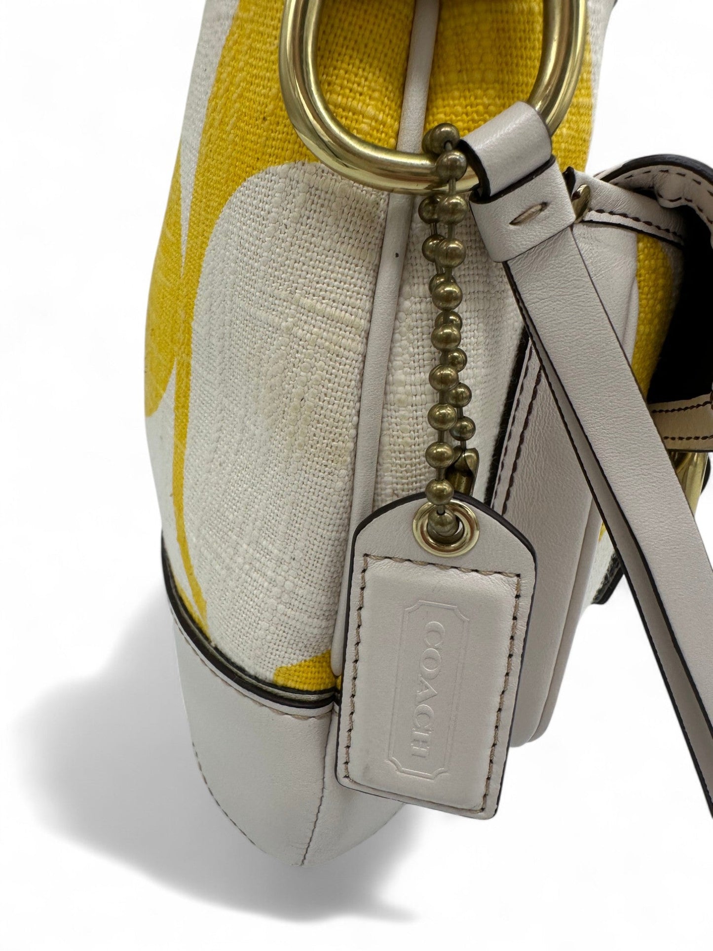 Vintage Coach 7469 2006 Legacy Shoulder Bag in White and Yellow Monogram - Thanks it's Vintage