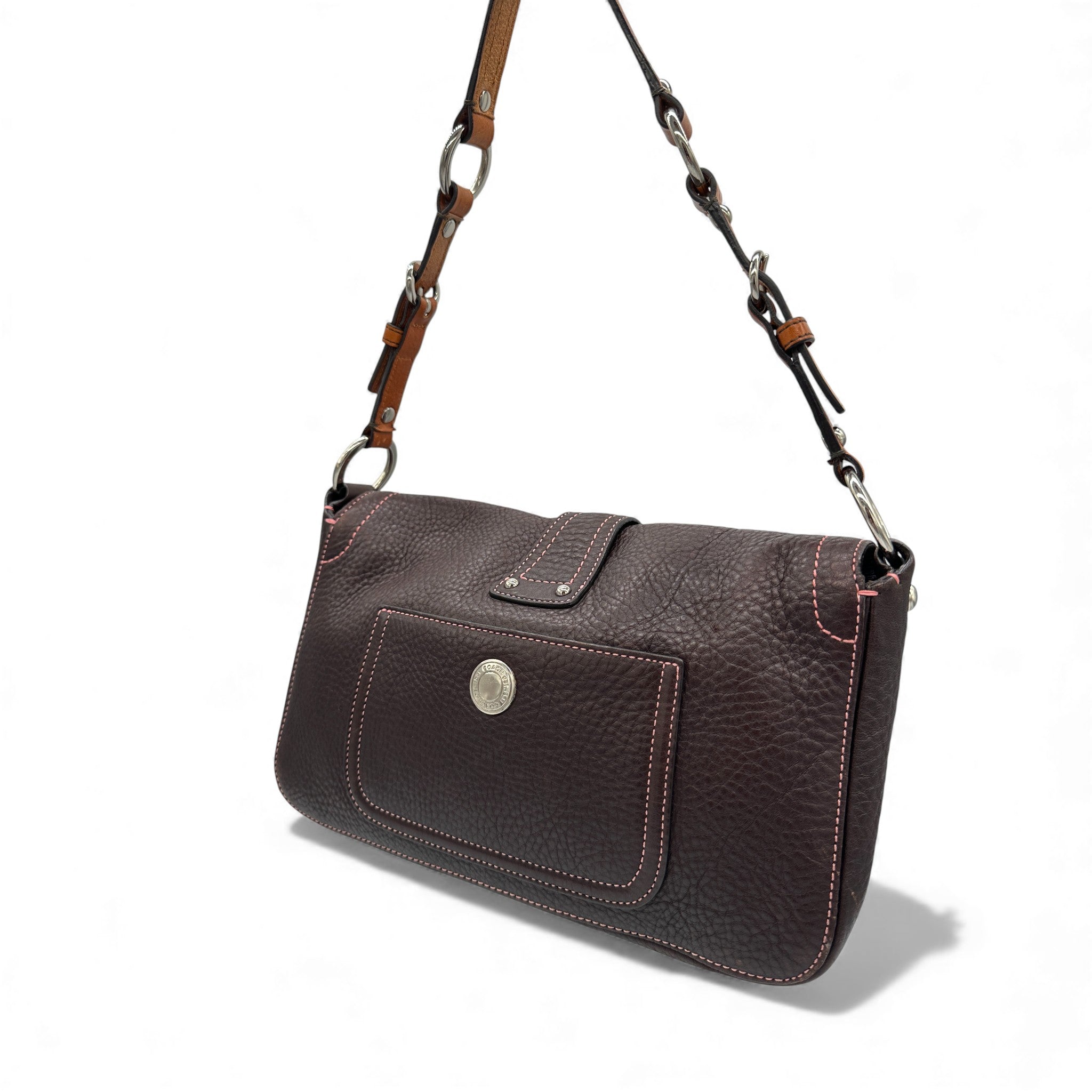 Vintage Coach 8A41 Soho Buckle Shoulder Bag in Brown Leather
