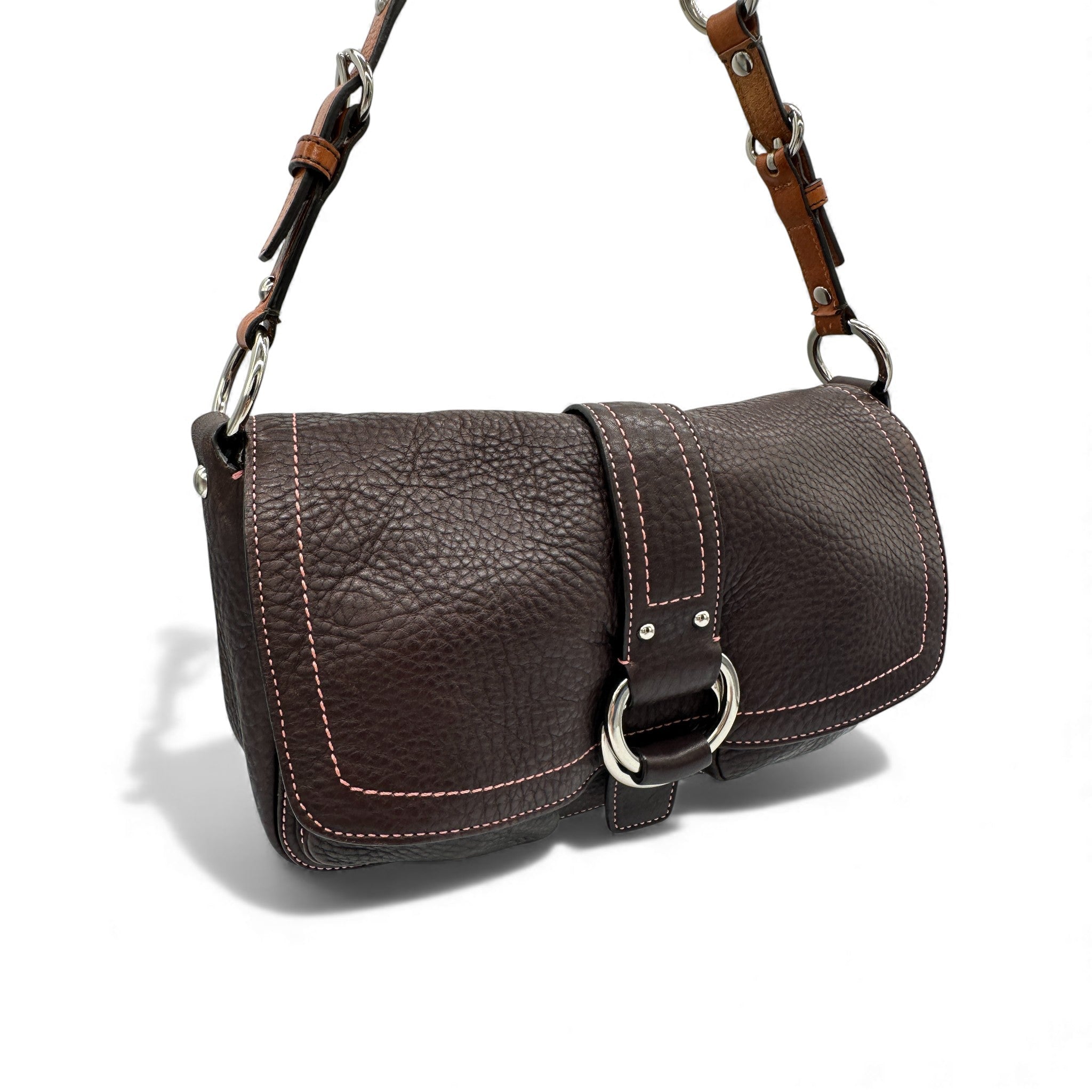 Vintage Coach 8A41 Soho Buckle Shoulder Bag in Brown Leather