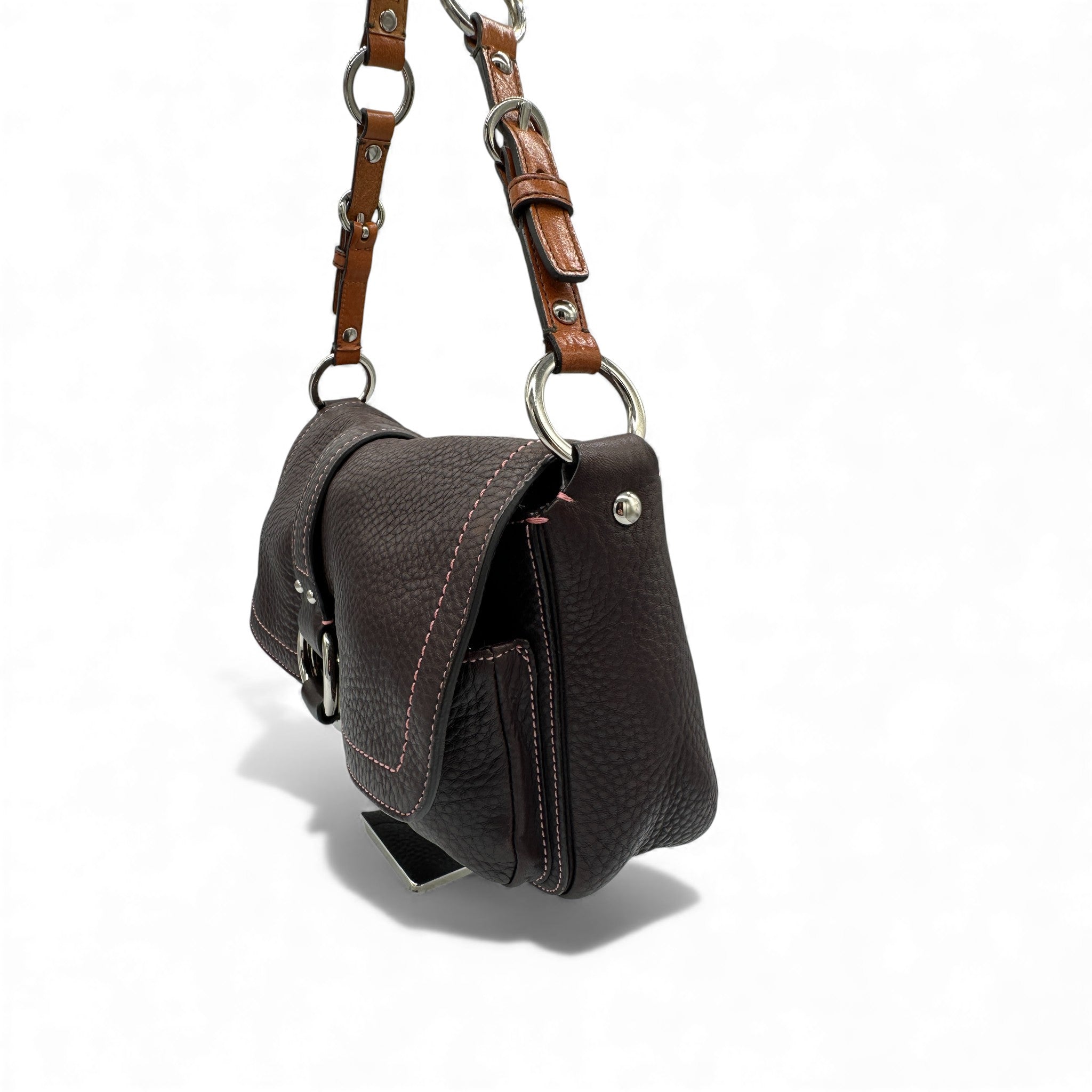 Vintage Coach 8A41 Soho Buckle Shoulder Bag in Brown Leather