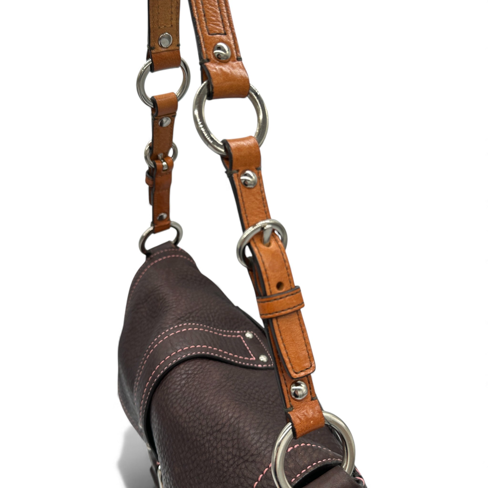 Vintage Coach 8A41 Soho Buckle Shoulder Bag in Brown Leather