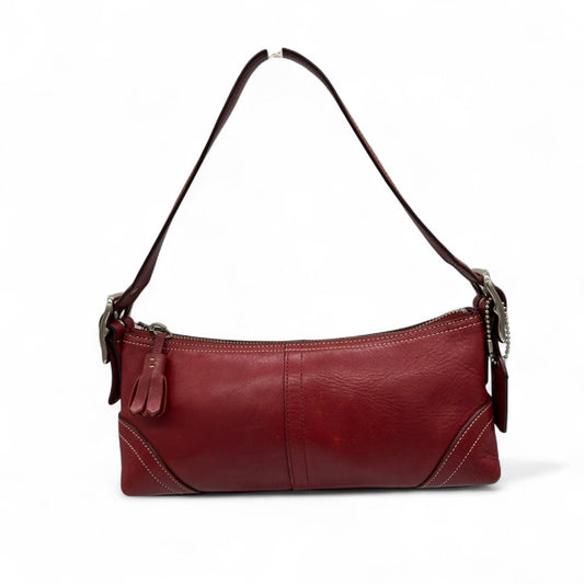 Vintage Coach 8A64 Red Leather Baguette Shoulder Bag - Thanks it's Vintage