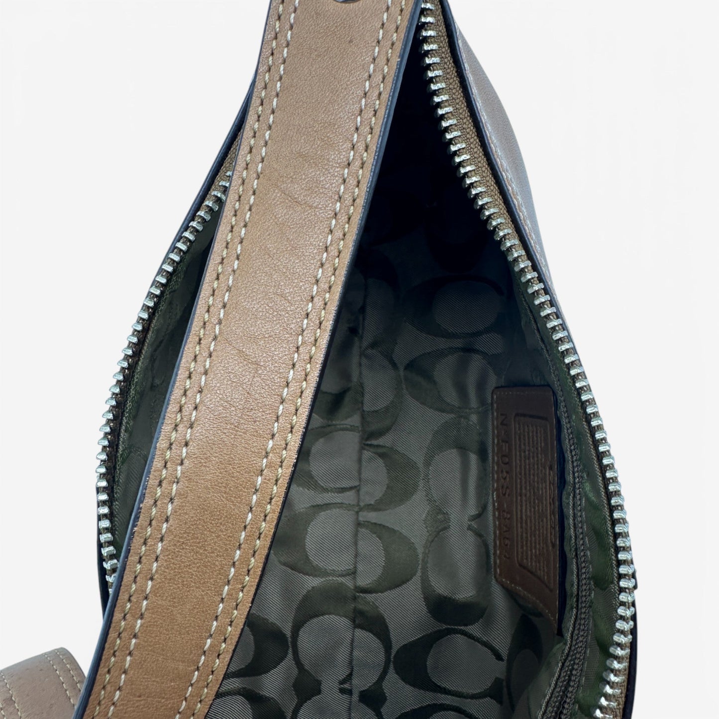 Vintage Coach 8A64 Tan Leather Baguette Shoulder Bag - Thanks it's Vintage