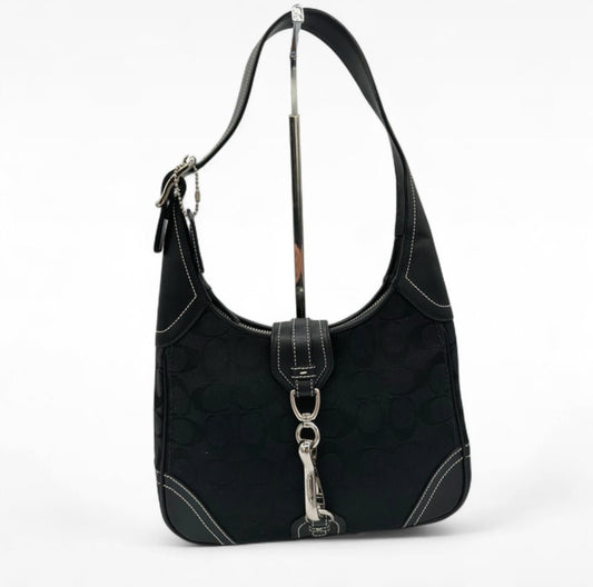 Vintage Coach 8K02 Hampton Clip Black Monogram Shoulder Bag - Thanks it's Vintage