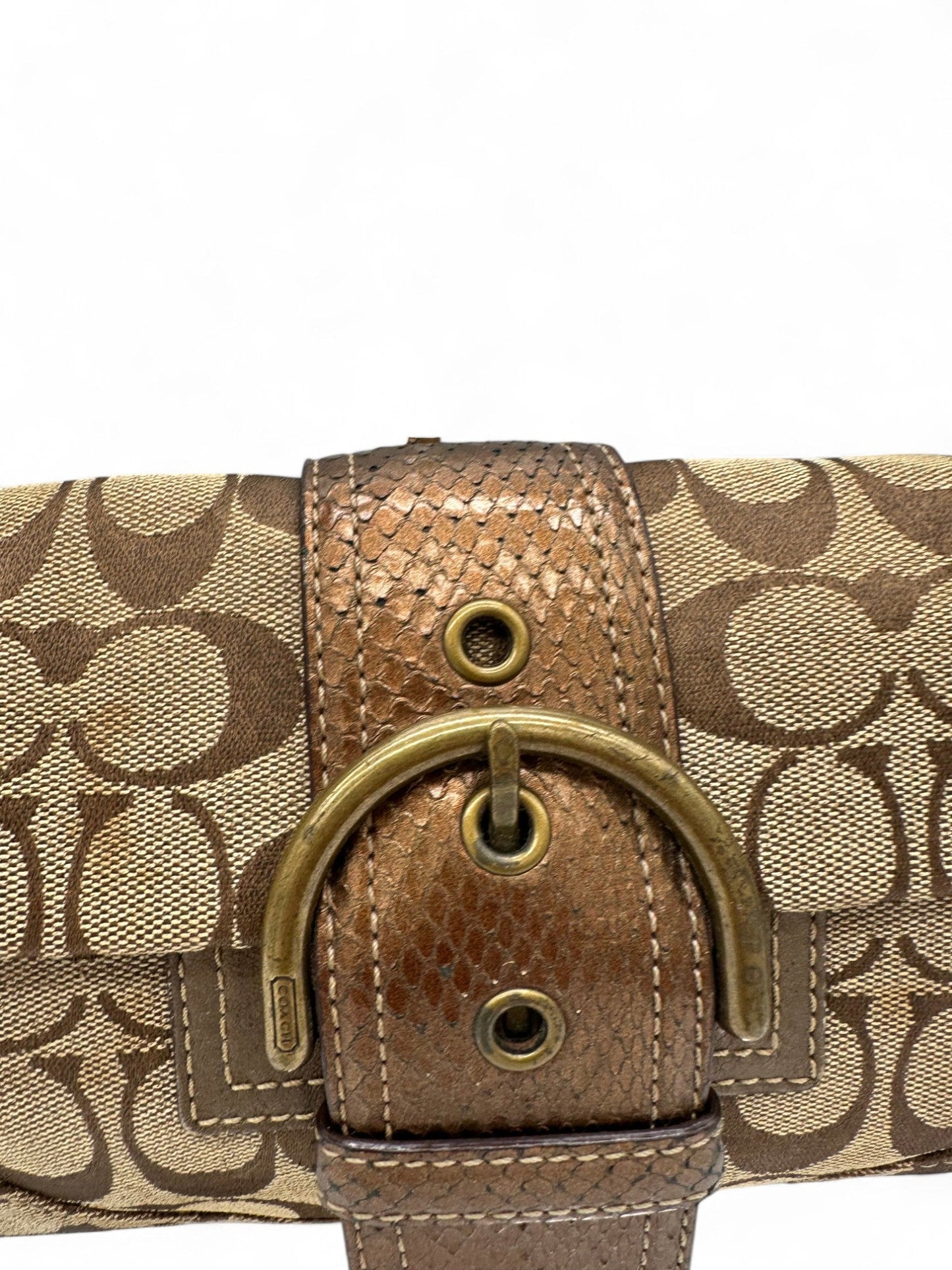 Vintage Coach 8K38 Soho Buckle Demi Shoulder Bag Y2K Python Trim - Thanks it's Vintage