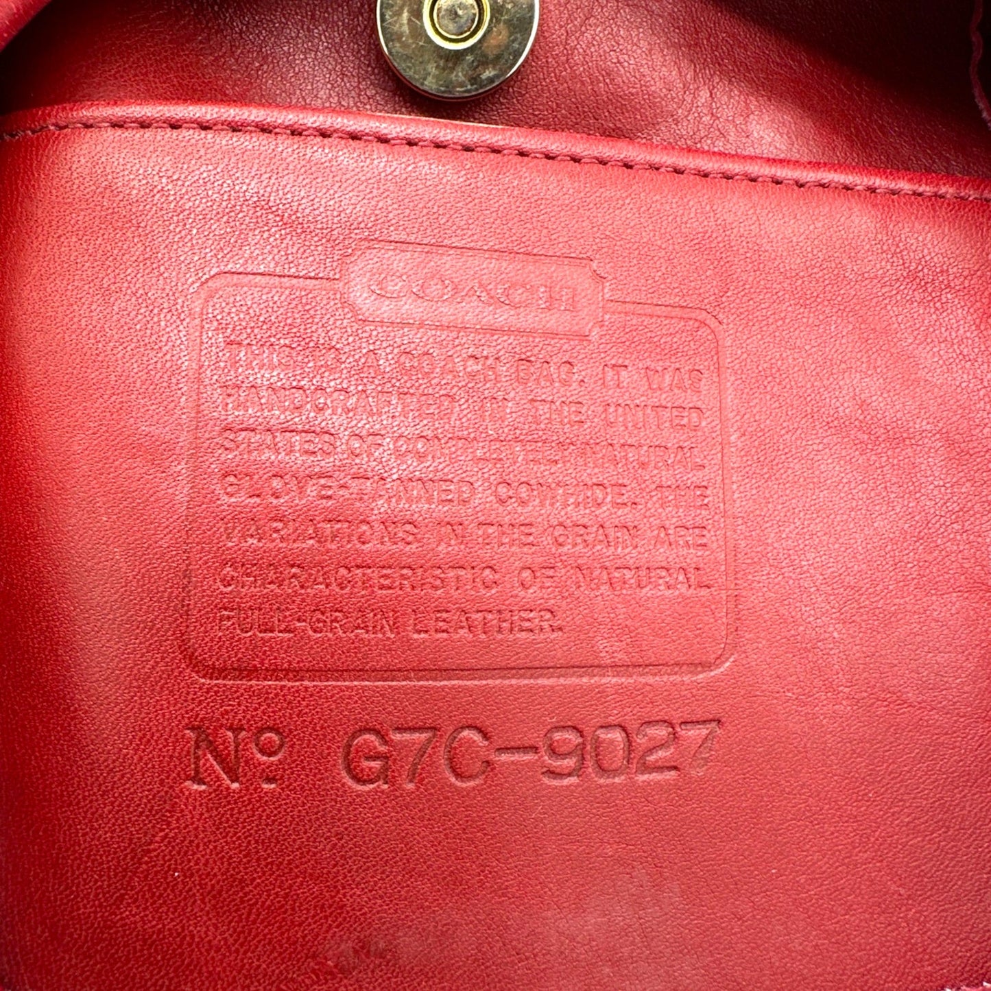 Vintage Coach 9027 Red Leather Ergo Shoulder Bag - Thanks it's Vintage