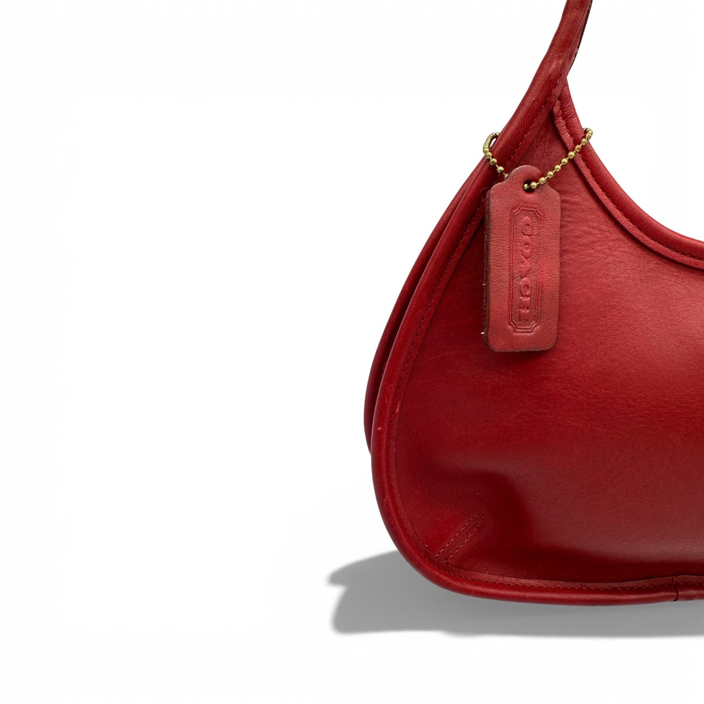 Vintage Coach 9027 Red Leather Ergo Shoulder Bag - Thanks it's Vintage