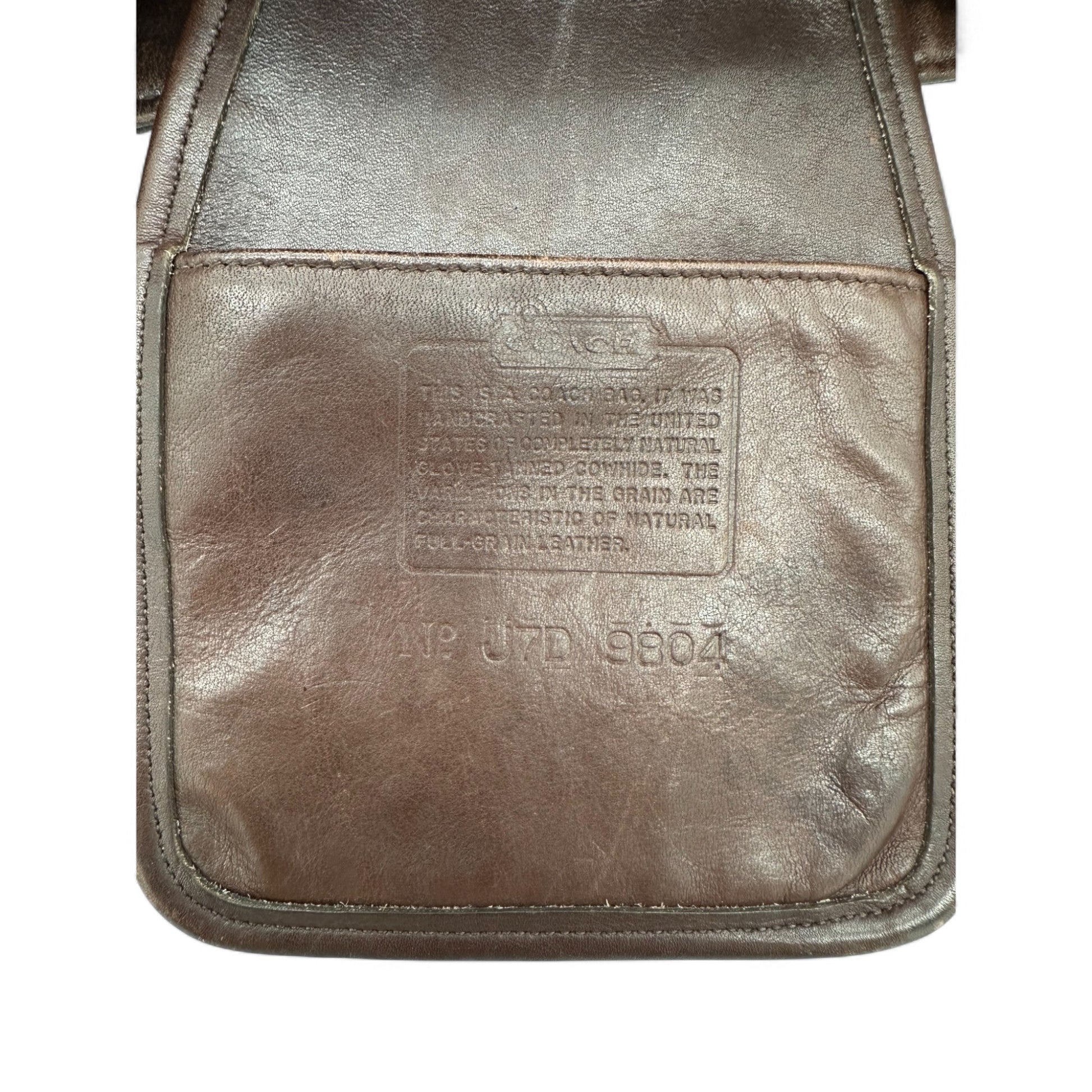 Vintage Coach 9804 Bucket Bag in brown leather with drawstring closure and gold coloured brass - Thanks it's Vintage