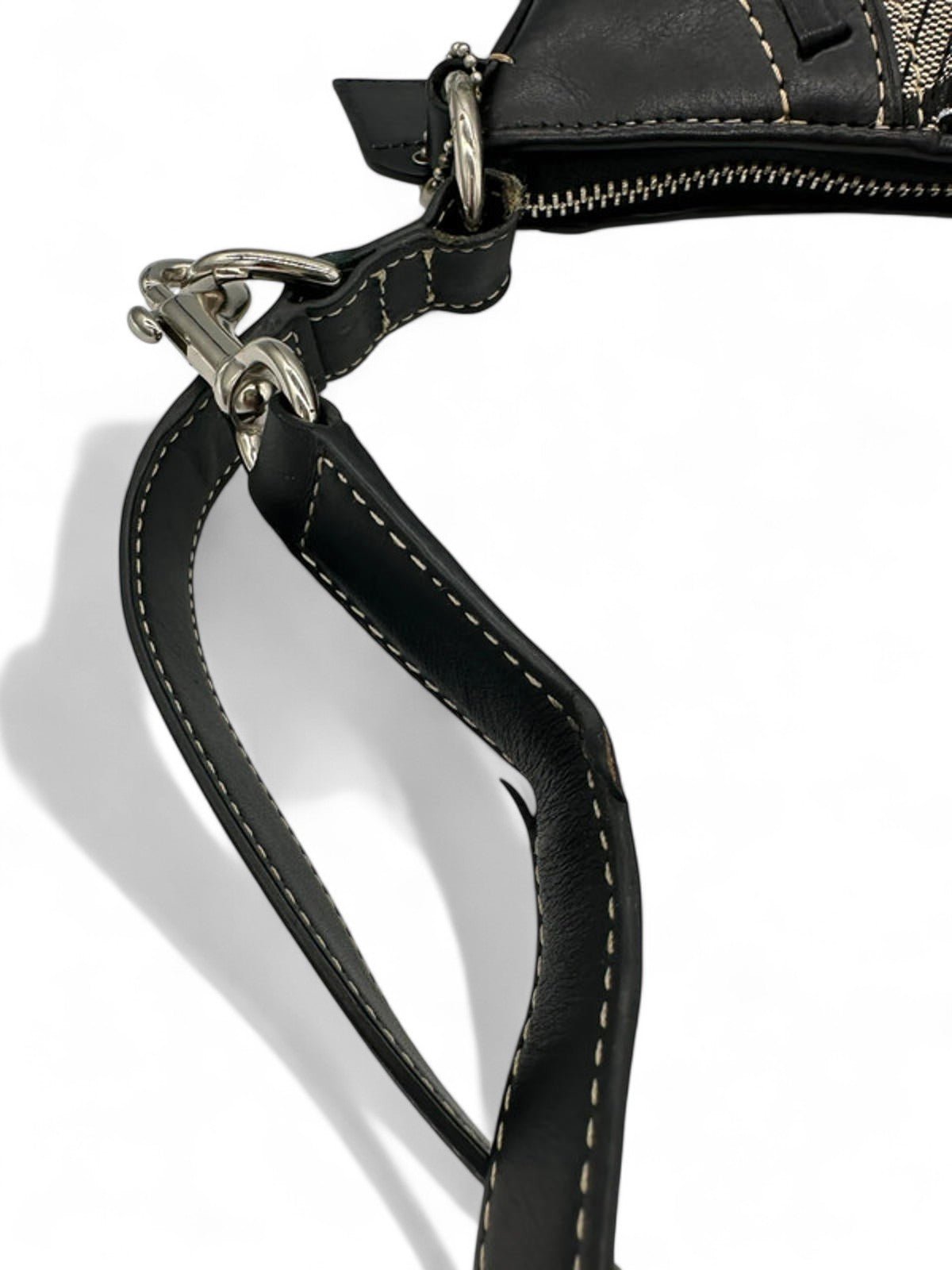 Vintage Coach Black and Grey Hamptons Clip Y2K Shoulder with Python Accent - Thanks it's Vintage