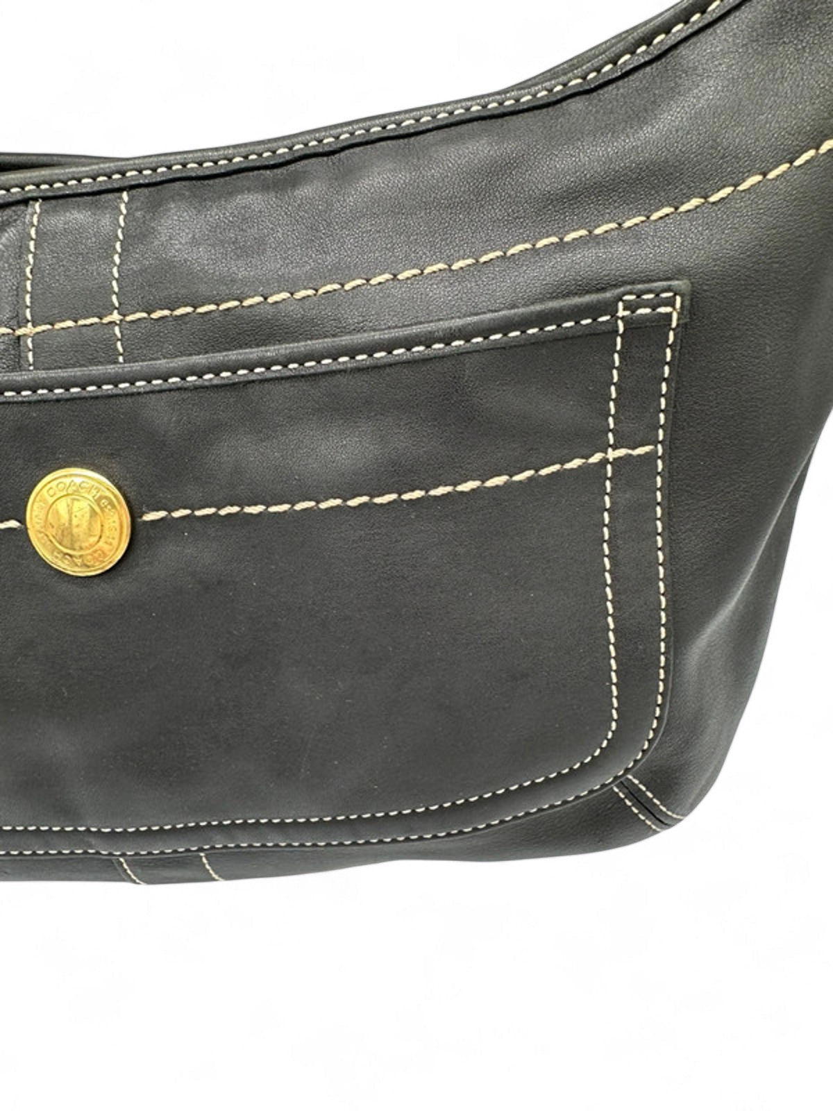 Vintage Coach Black Leather Ergo Shoulder Bag Y2K - Thanks it's Vintage