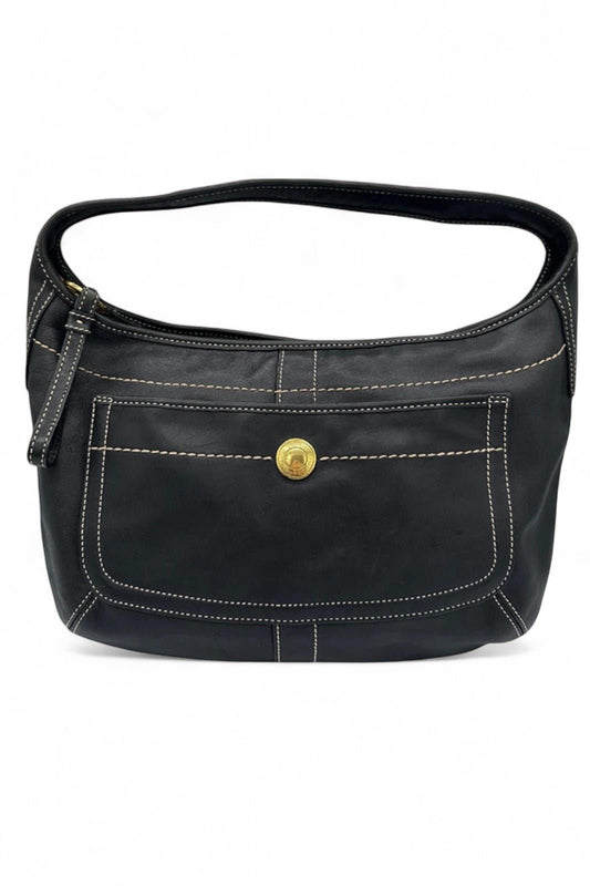 Vintage Coach Black Leather Ergo Shoulder Bag Y2K - Thanks it's Vintage