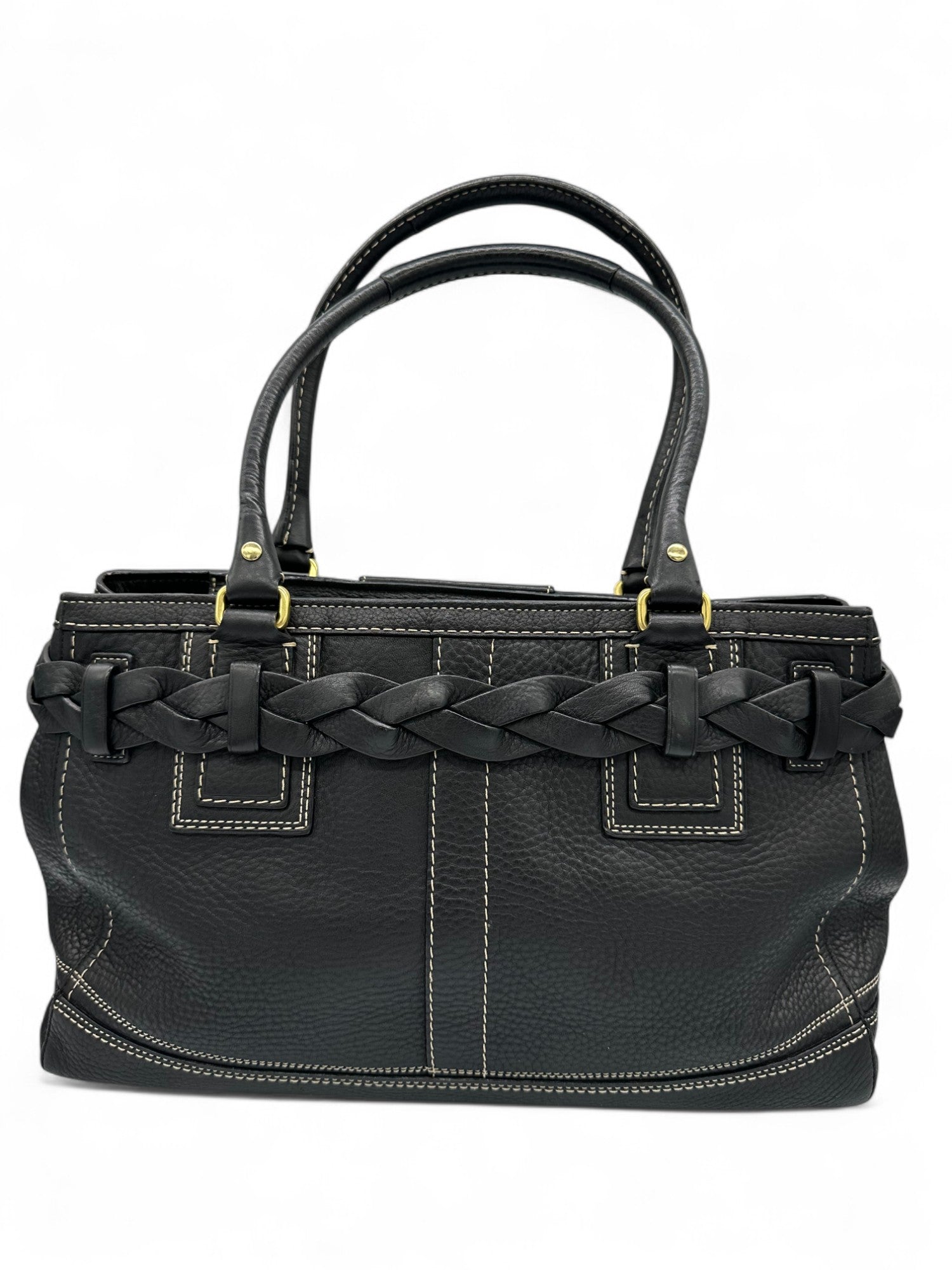 Vintage Coach Black Pebbled Leather Hampton Shoulder Bag - Thanks it's Vintage