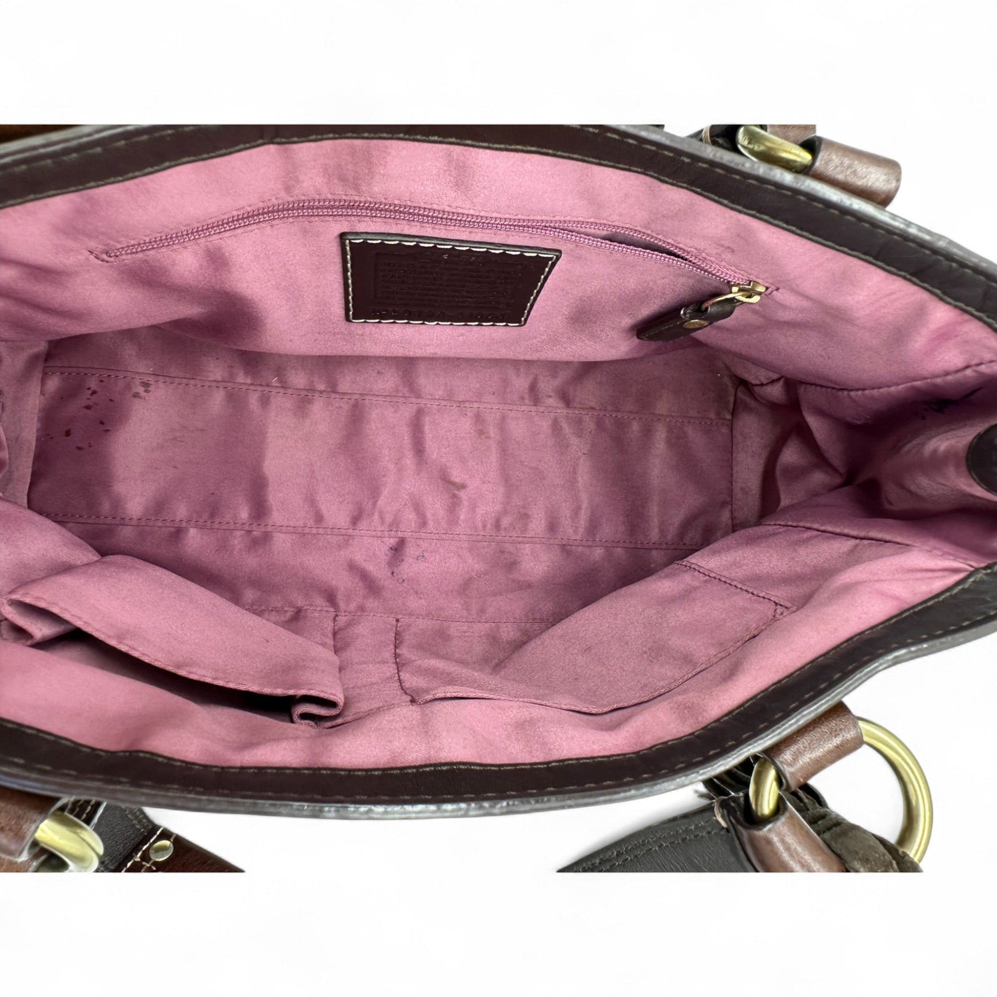 Vintage Coach Embossed Brown Leather Turnlock Handbag - Thanks it's Vintage