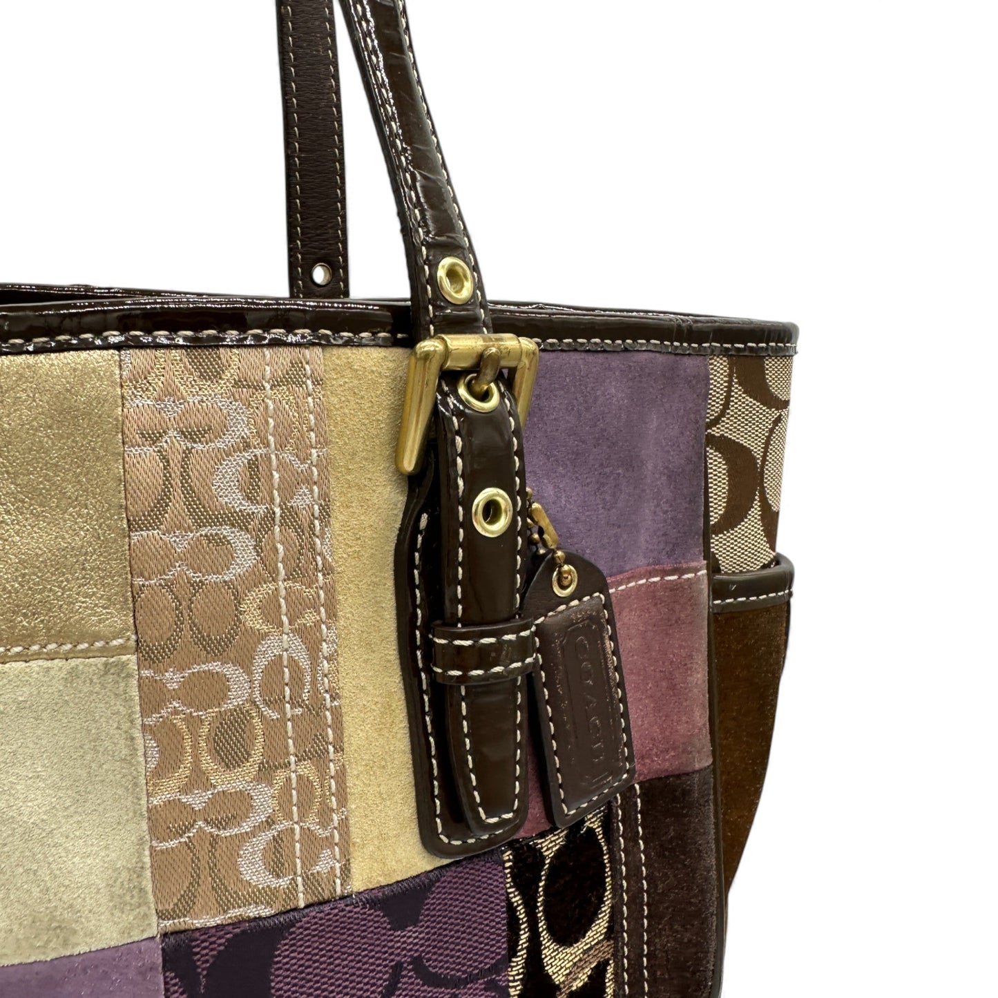 Vintage Coach F10515 Holiday Patchwork Tote Bag - Thanks it's Vintage