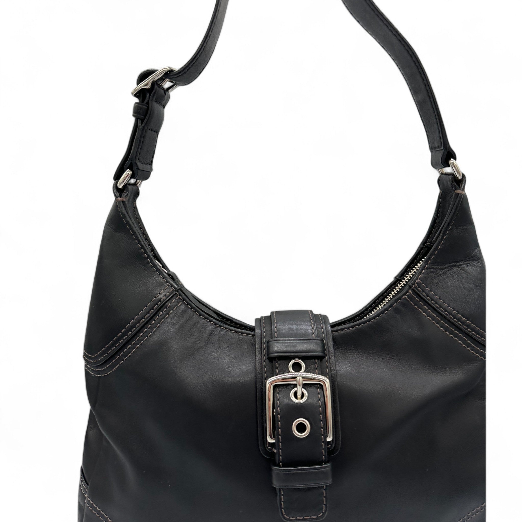 Black Leather Soho Leather Shoulder Bag Coach SMALL 10577 Vintage