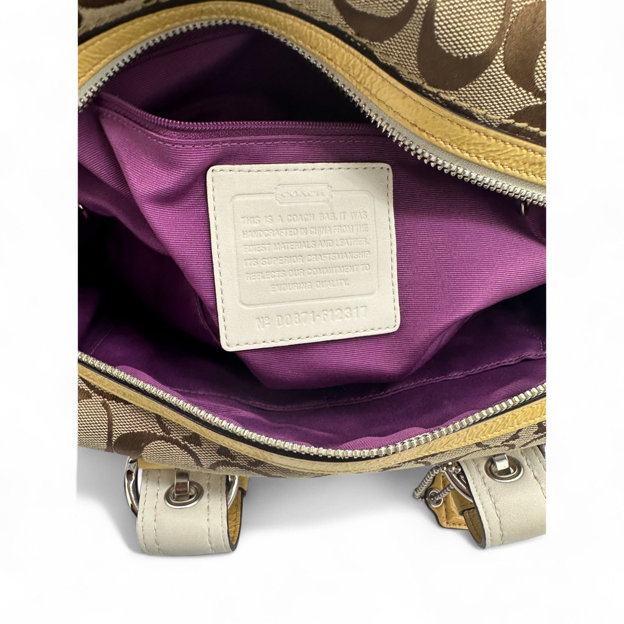 Vintage Coach F12317 Patchwork Soho Mini Boston Shoulder Bag