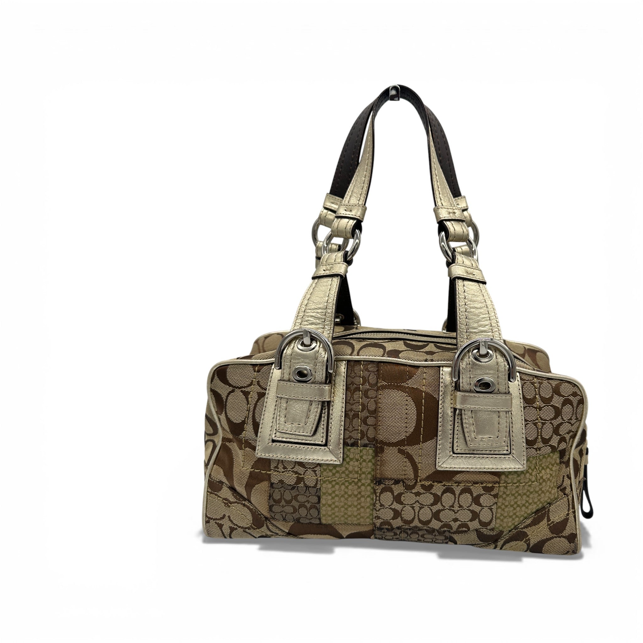 Vintage Coach F12317 Patchwork Soho Mini Boston Shoulder Bag