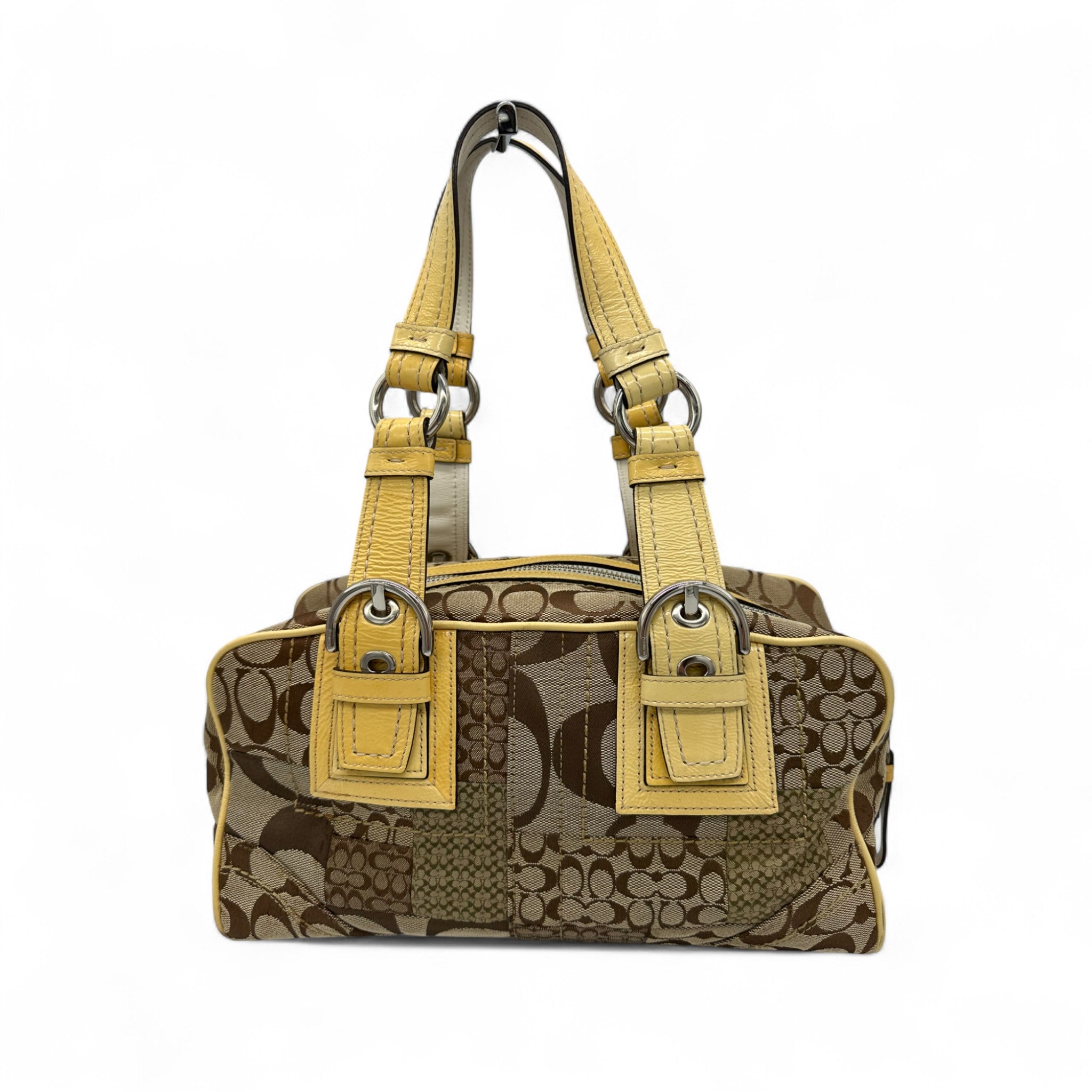 Vintage Coach F12317 Patchwork Soho Mini Boston Shoulder Bag