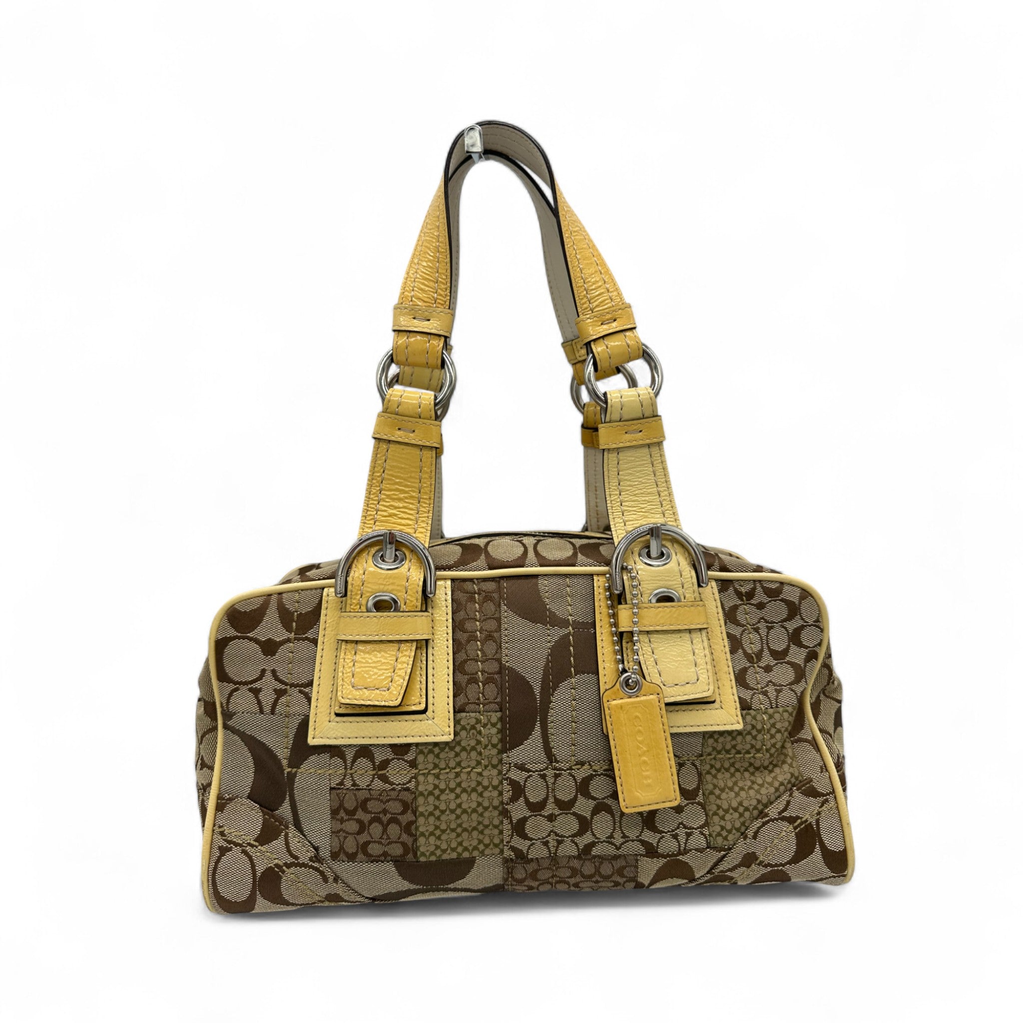 Vintage Coach F12317 Patchwork Soho Mini Boston Shoulder Bag