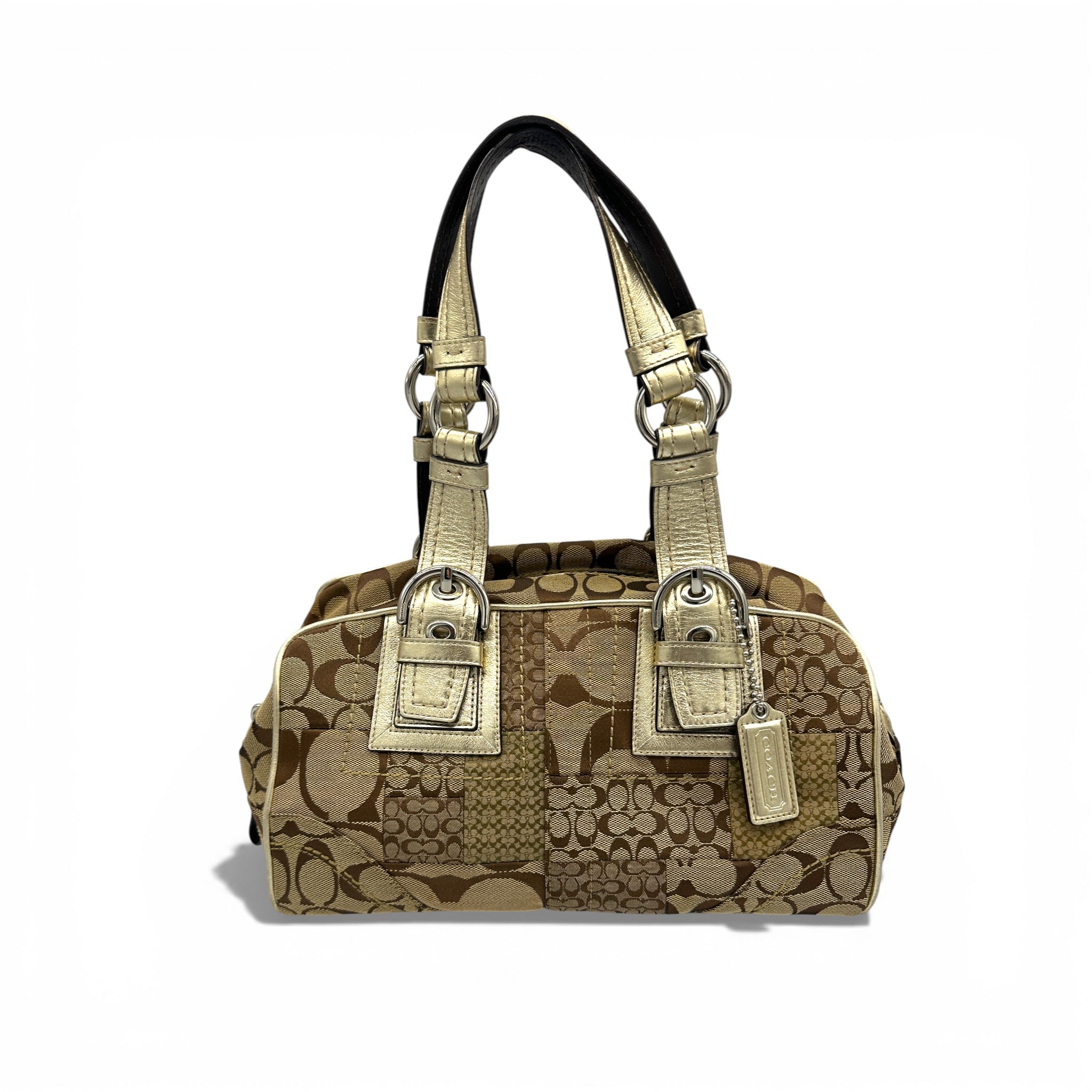 Vintage Coach F12317 Patchwork Soho Mini Boston Shoulder Bag