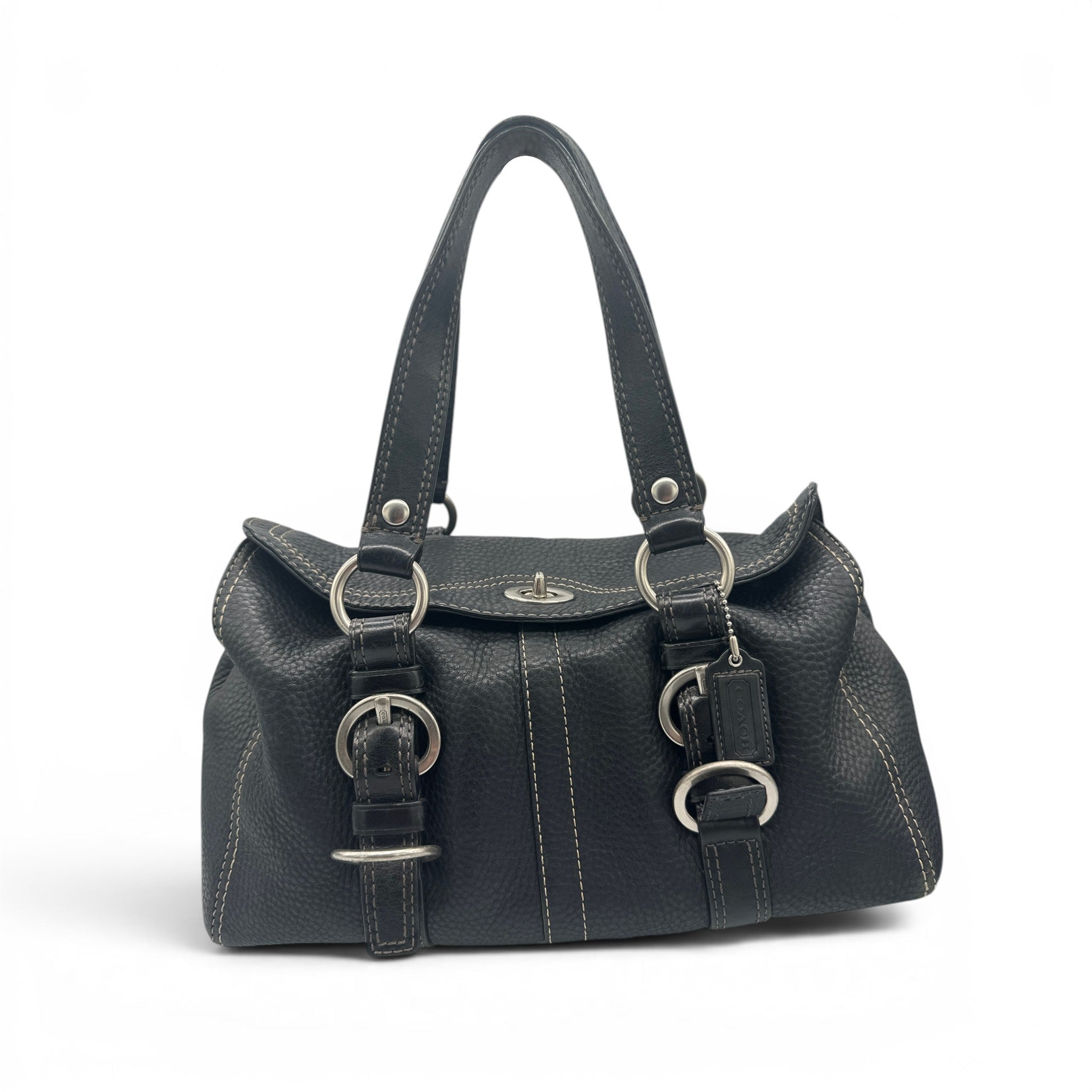バッグ Vintage COACH Chelsea Turnlock Handbag Vintage Coach F12334 Chelsea Barrel Turnlock Shoulder Bag – Thanks