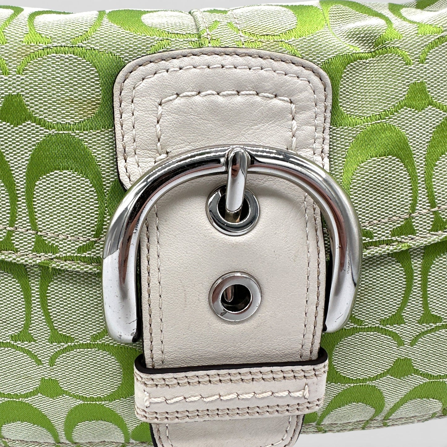 Vintage Coach F13113 Green Monogram Soho Shoulder Bag - Thanks it's Vintage
