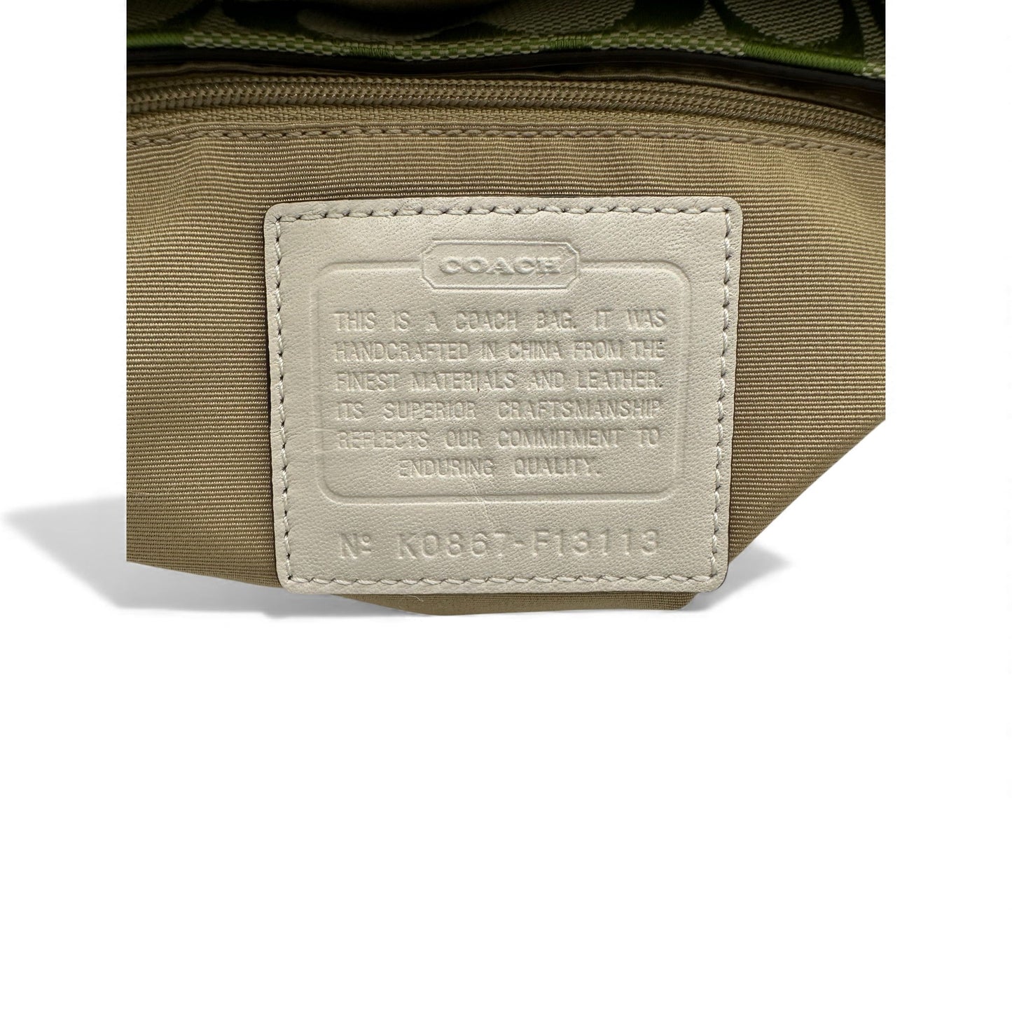 Vintage Coach F13113 Green Monogram Soho Shoulder Bag - Thanks it's Vintage