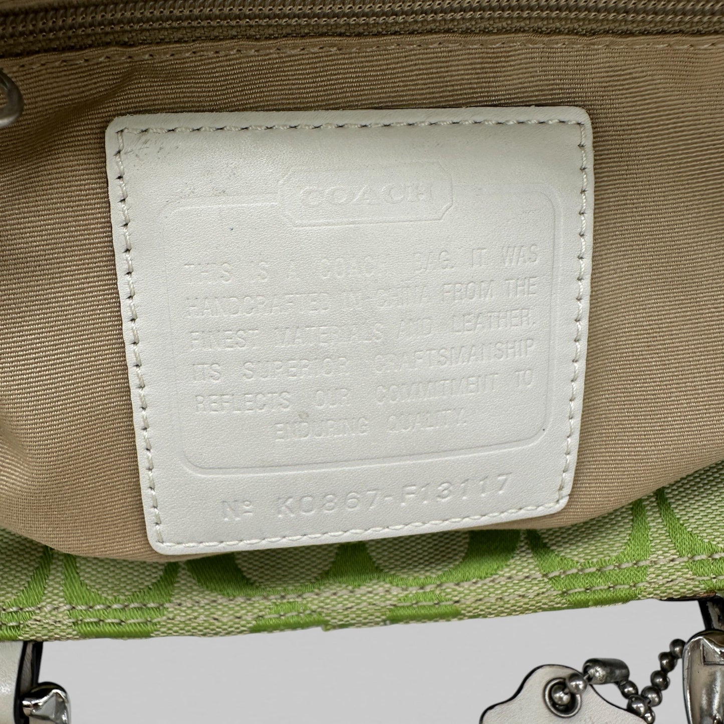 Vintage Coach F13117 Green Monogram Soho Tote Bag - Thanks it's Vintage