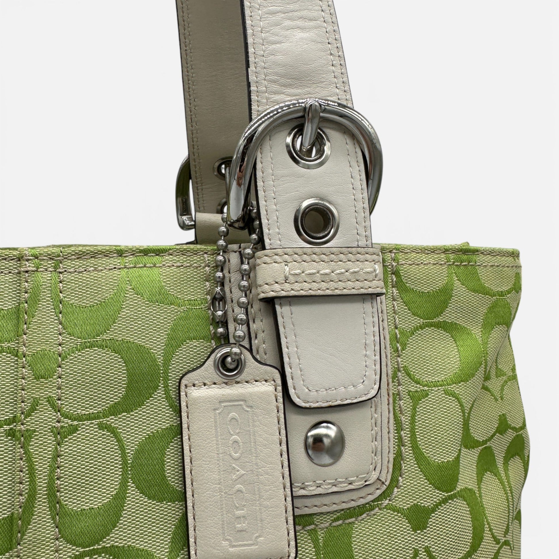 Vintage Coach F13117 Green Monogram Soho Tote Bag - Thanks it's Vintage