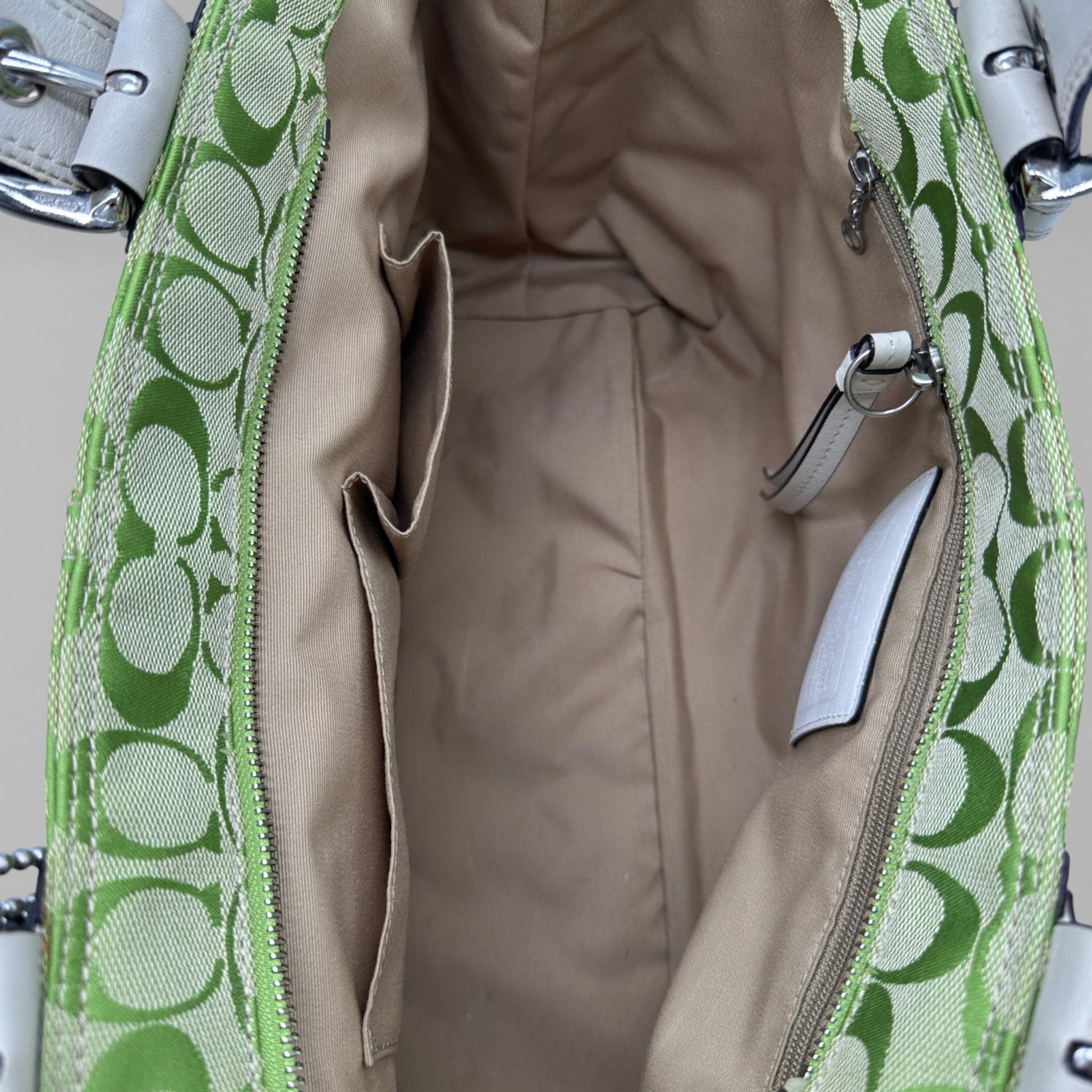 Vintage Coach F13117 Green Monogram Soho Tote Bag - Thanks it's Vintage