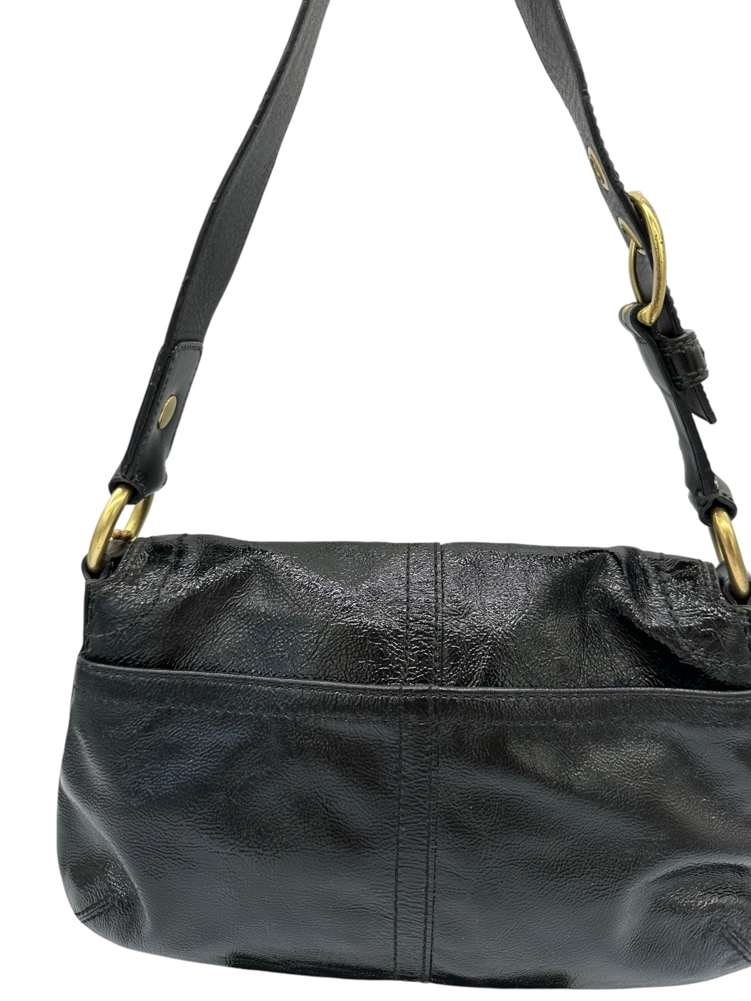 Vintage Coach F13132 Black Patent Leather Soho Buckle Shoulder Bag - Thanks it's Vintage