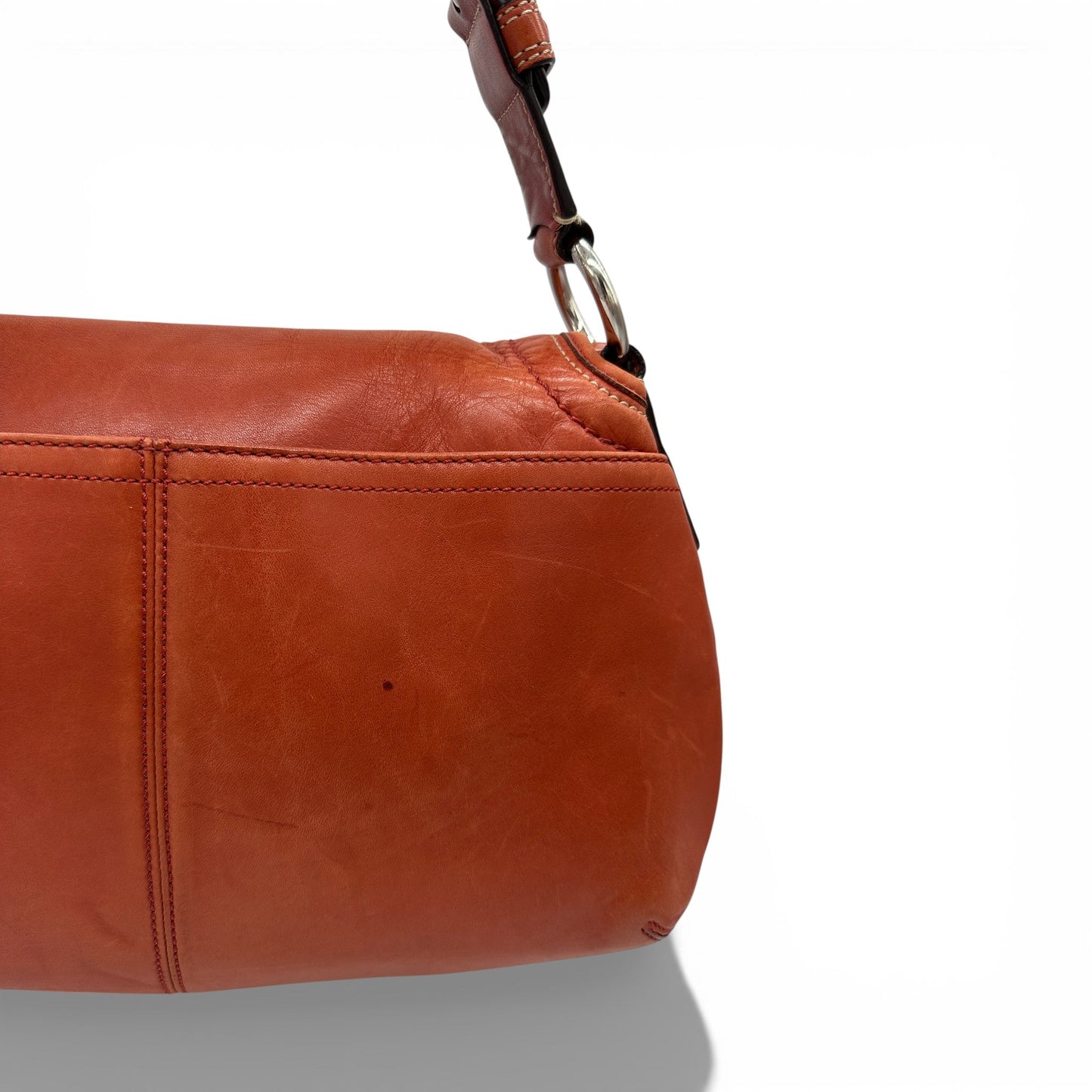 Vintage Coach F13729 Red Pink Flap Shoulder Bag - Thanks it's Vintage