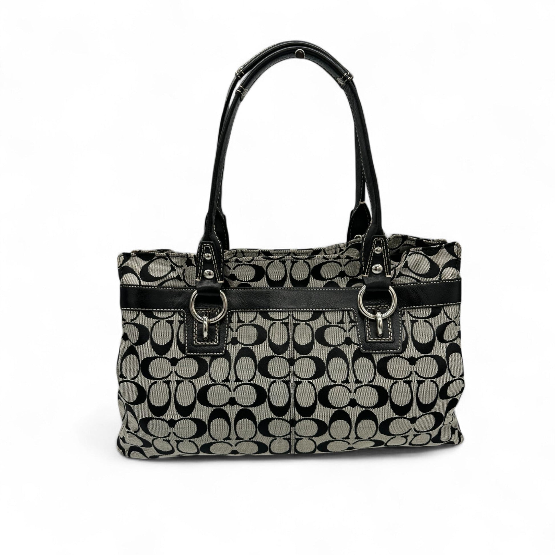 Vintage Coach F14692 Black Monogram Tote Shoulder Bag - Thanks it's Vintage