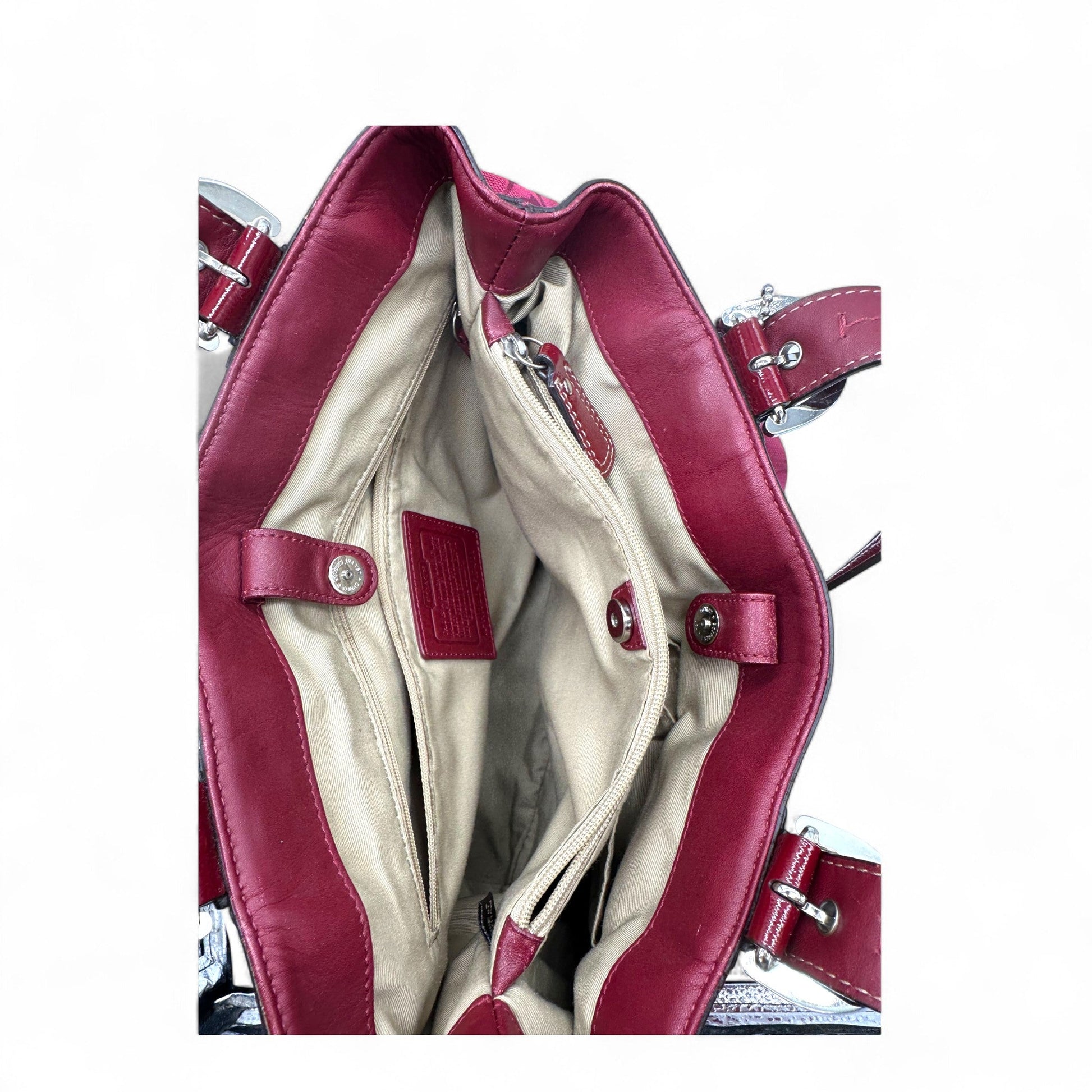 Vintage Coach F17401 Red Monogram Tote Shoulder Bag - Thanks it's Vintage